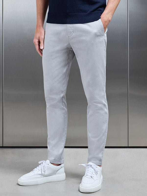 Tailored Chino Trouser in Mid Grey