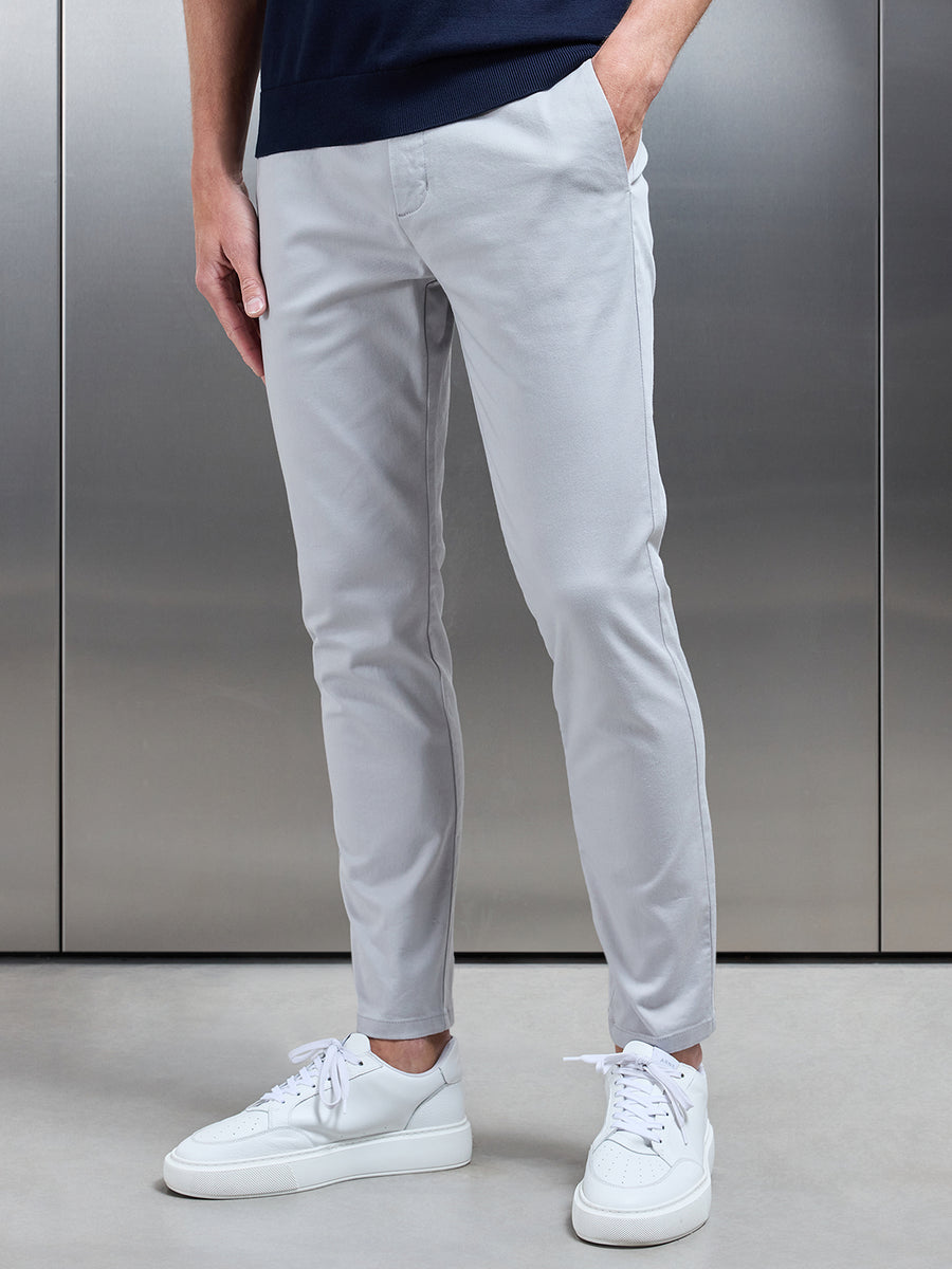 Tailored Chino Trouser in Mid Grey