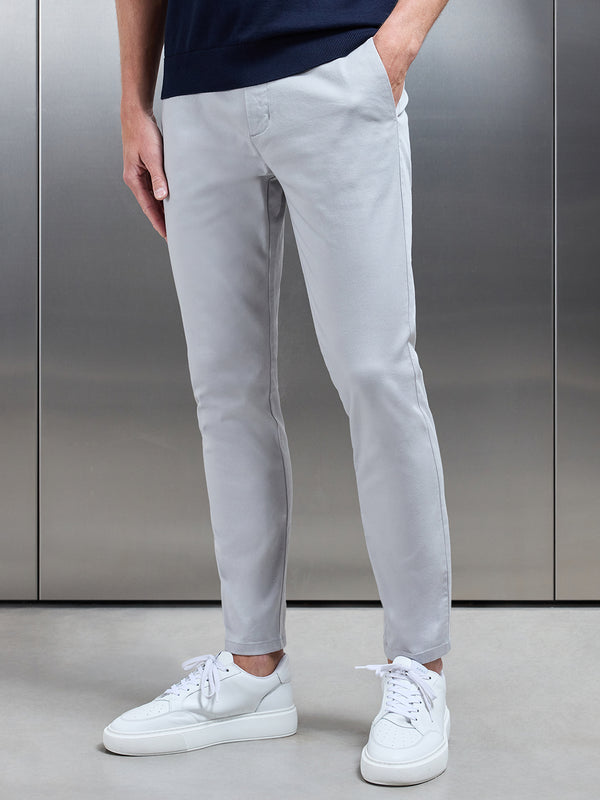 Tailored Chino Trouser in Mid Grey