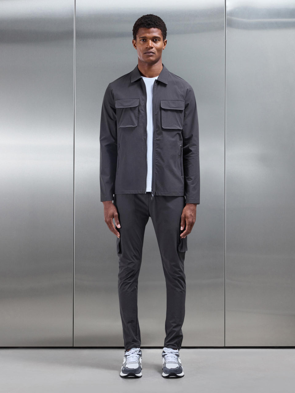 Utility Cargo Overshirt in Grey