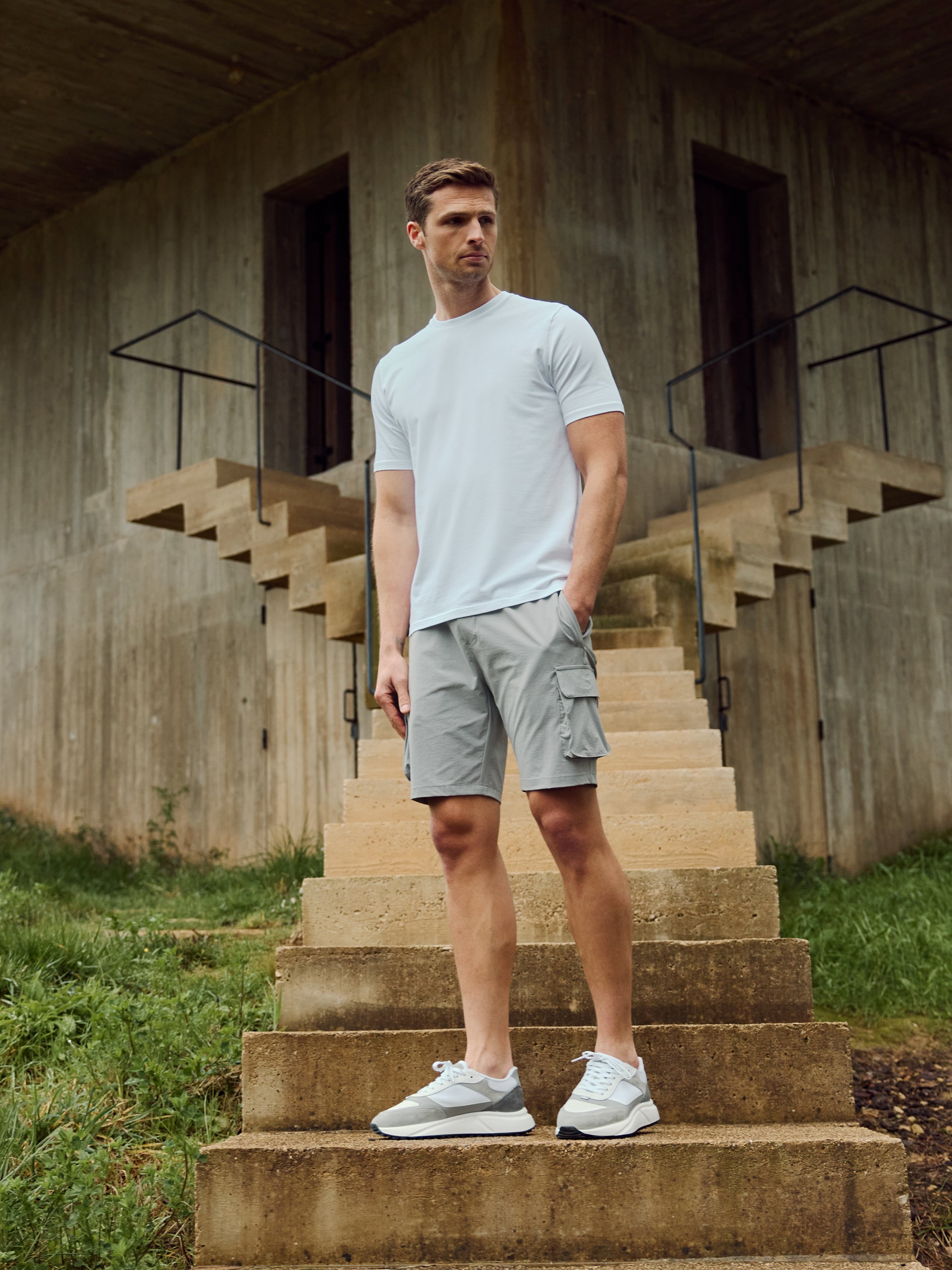 Utility Cargo Short in Mid Grey