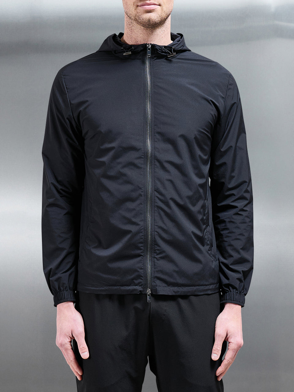 Utility Shell Windbreaker in Black