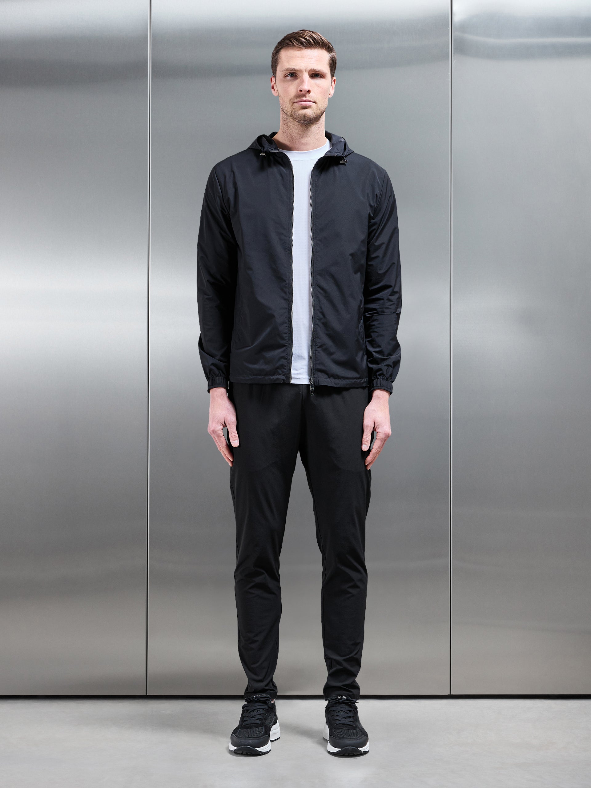 Utility Shell Windbreaker in Black