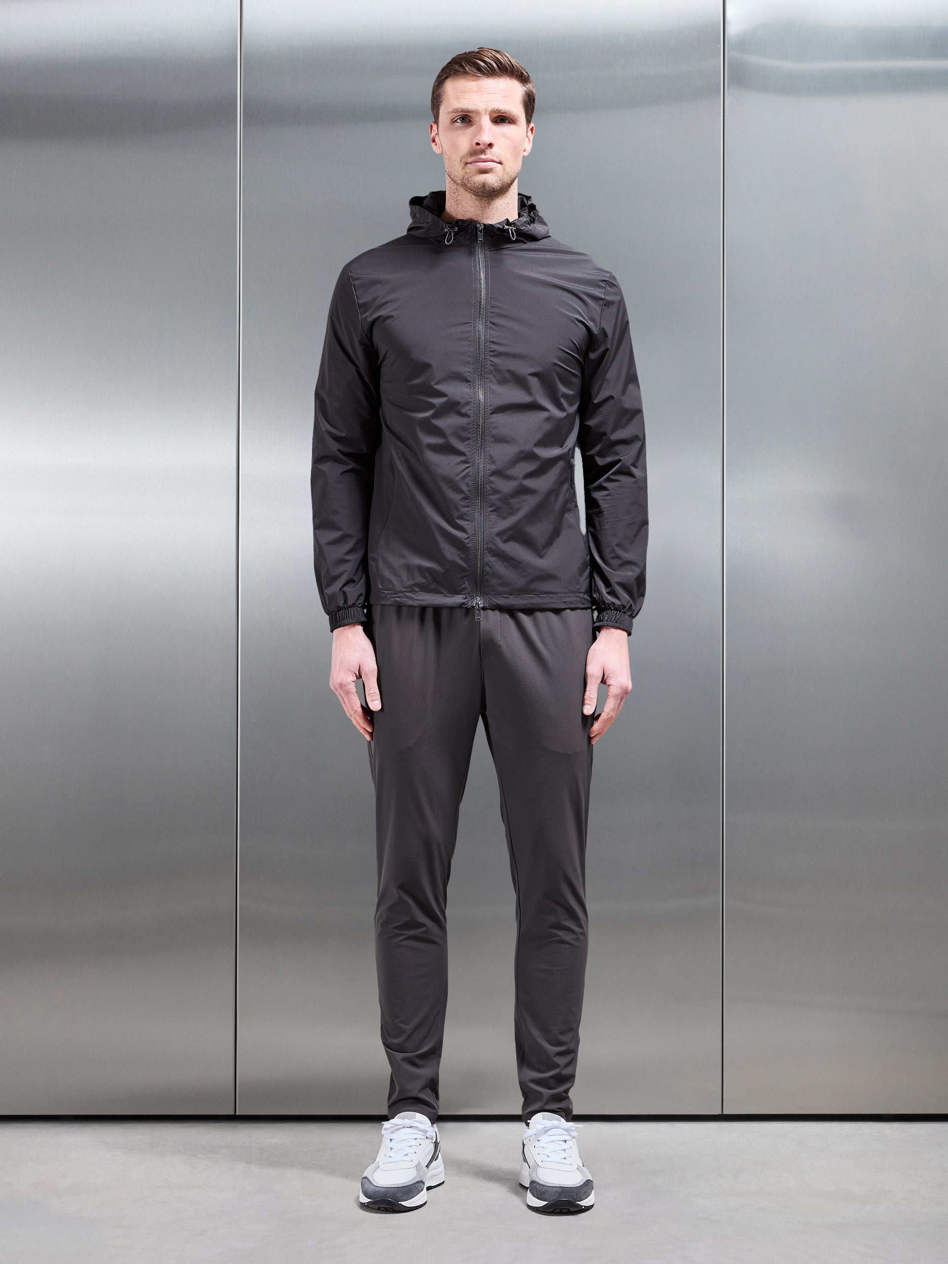 Utility Shell Windbreaker in Grey