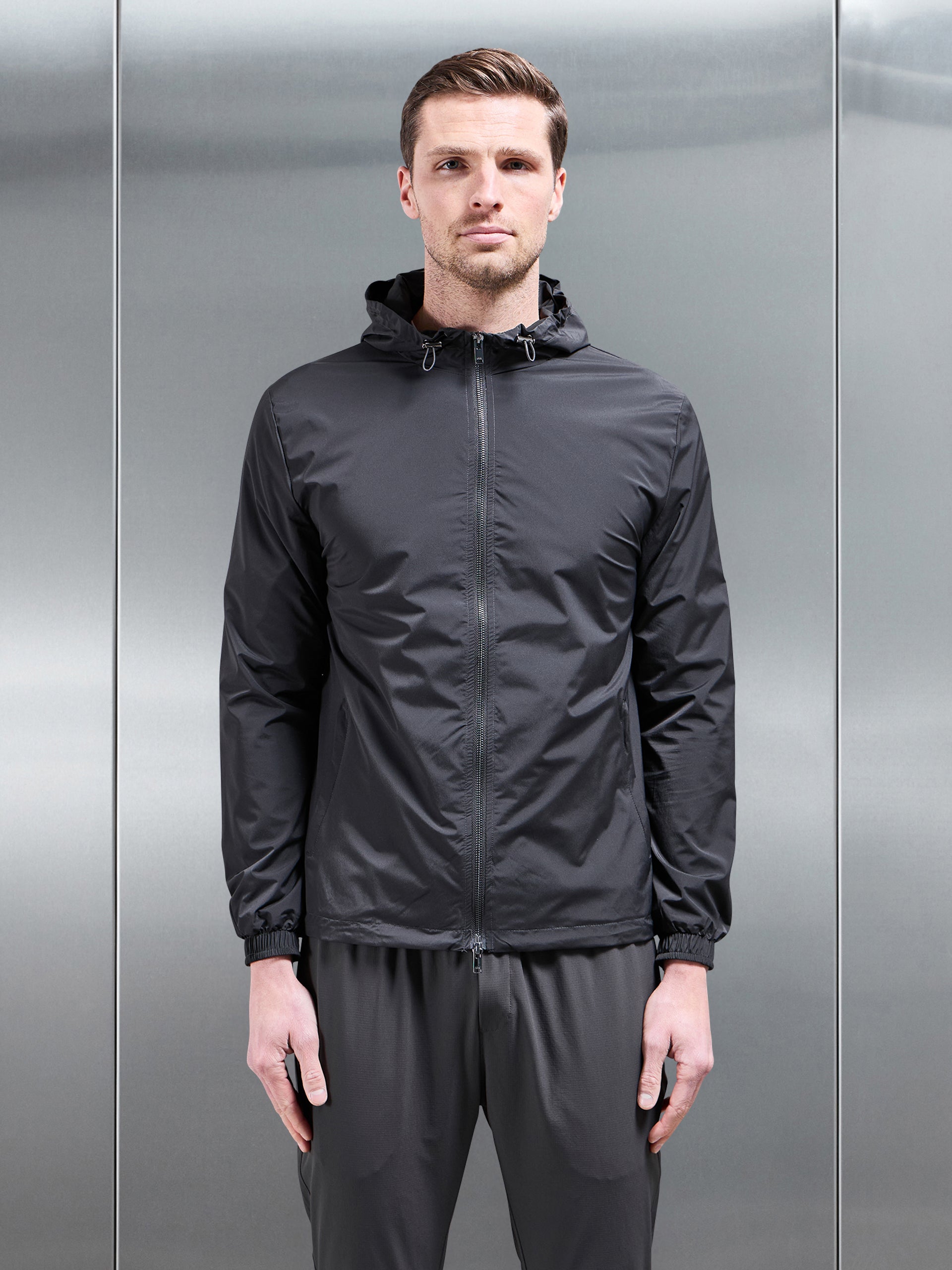 Utility Shell Windbreaker in Grey
