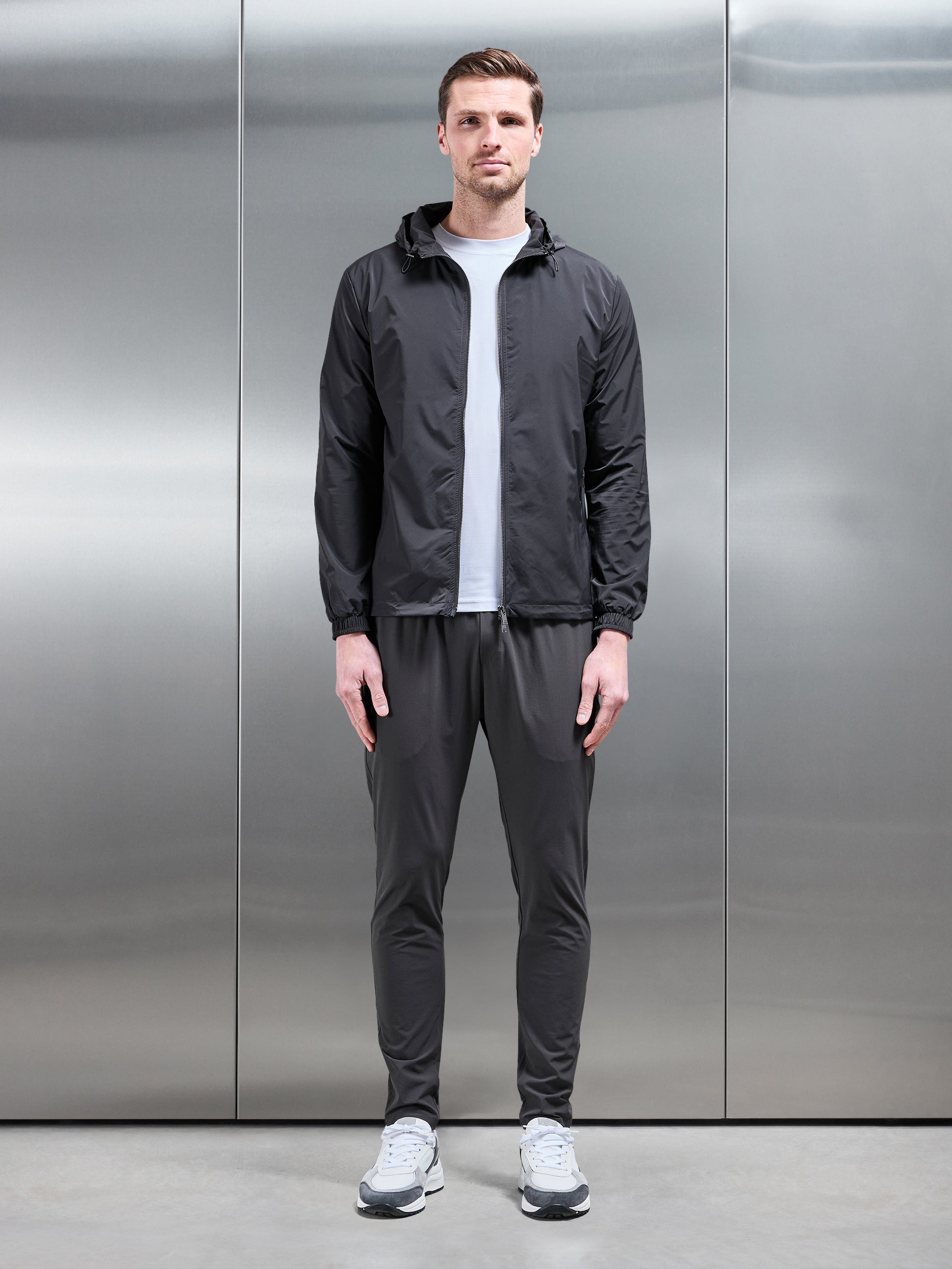 Utility Shell Windbreaker in Grey