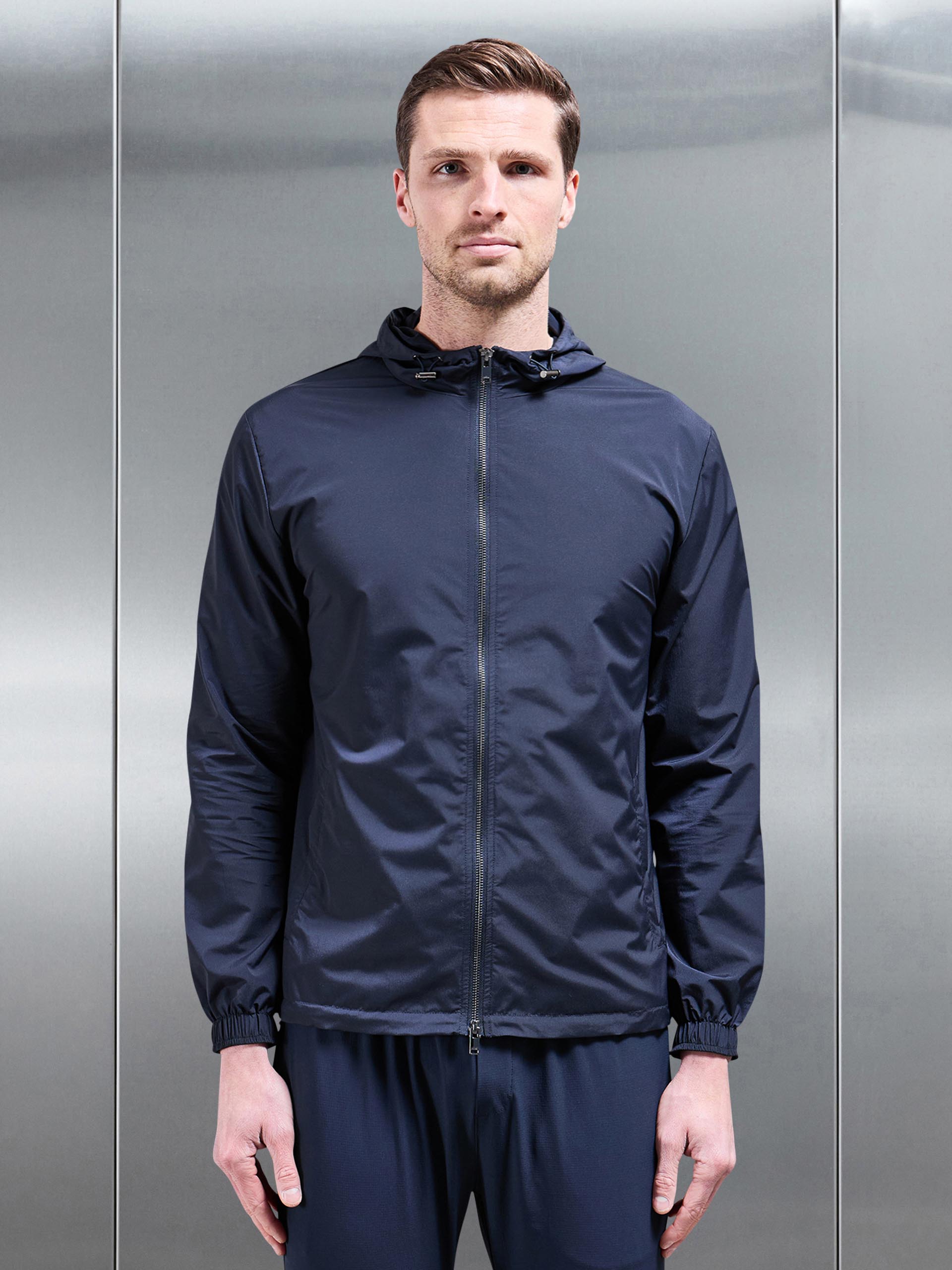 Smart Utility Shell Windbreaker in Navy