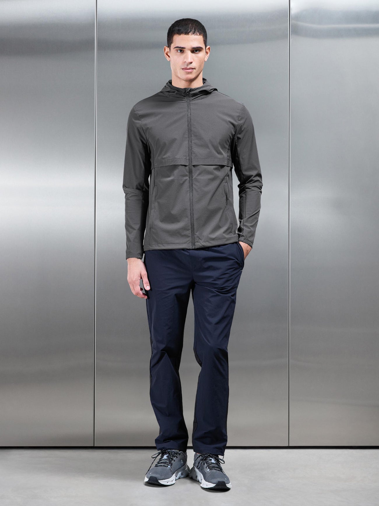 0-3M Tan & Navy Woodlands Track Pants - OneTwoThree main image 0