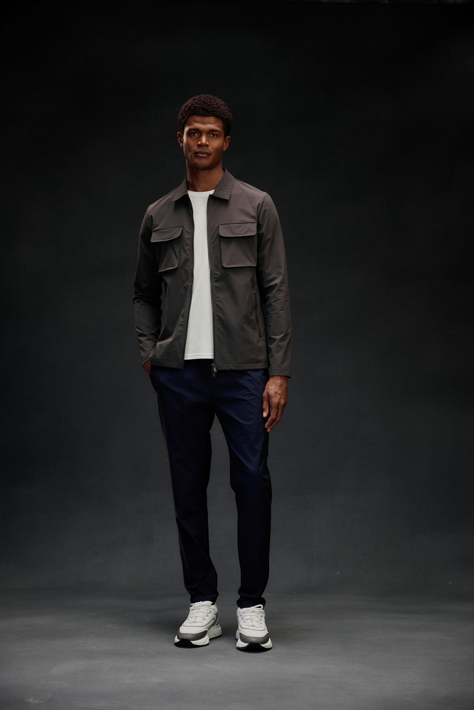 Utility Cargo Overshirt in Grey