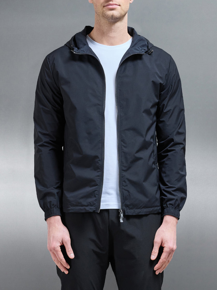 Utility Shell Windbreaker in Black