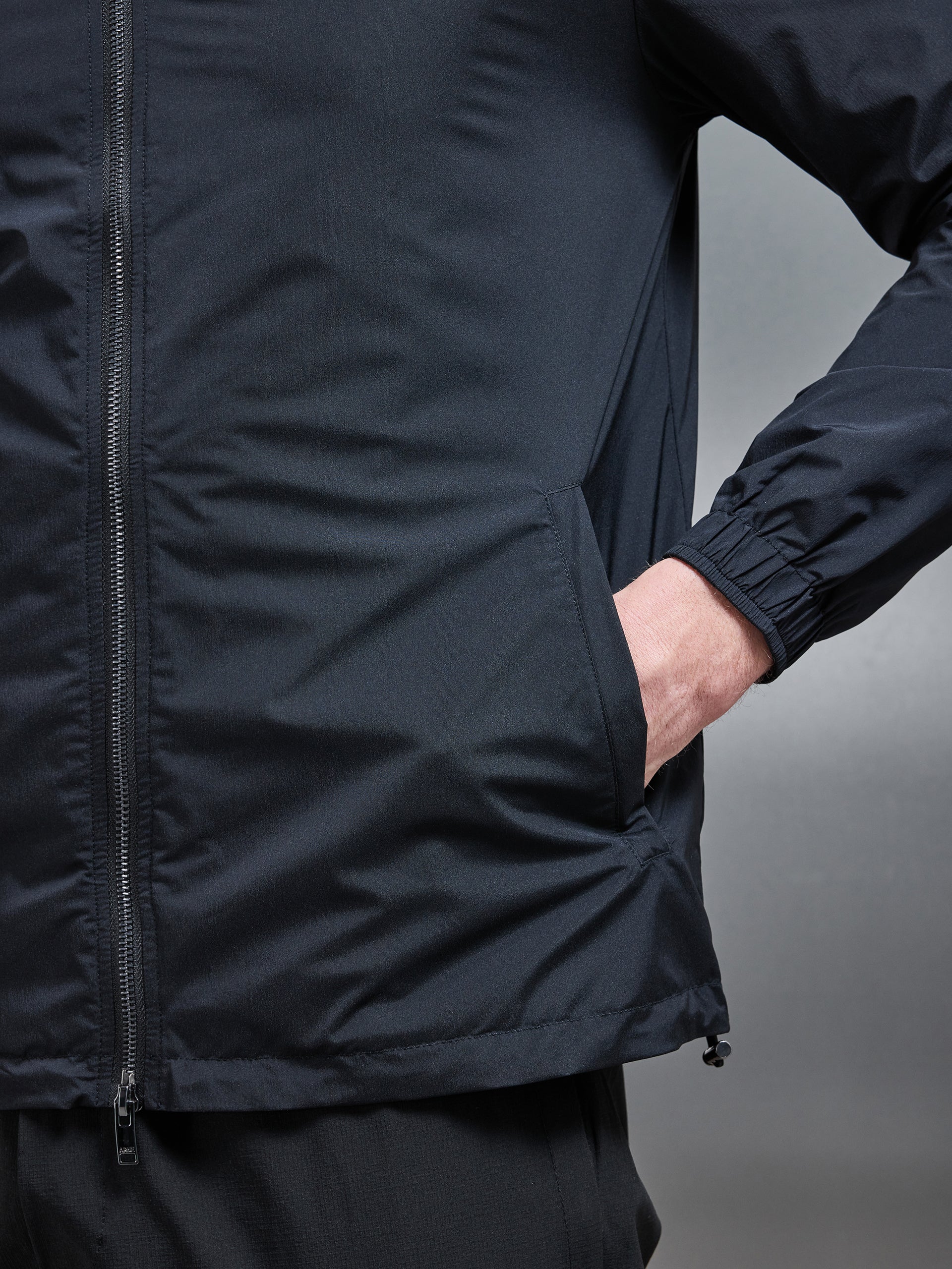 Utility Shell Windbreaker in Black