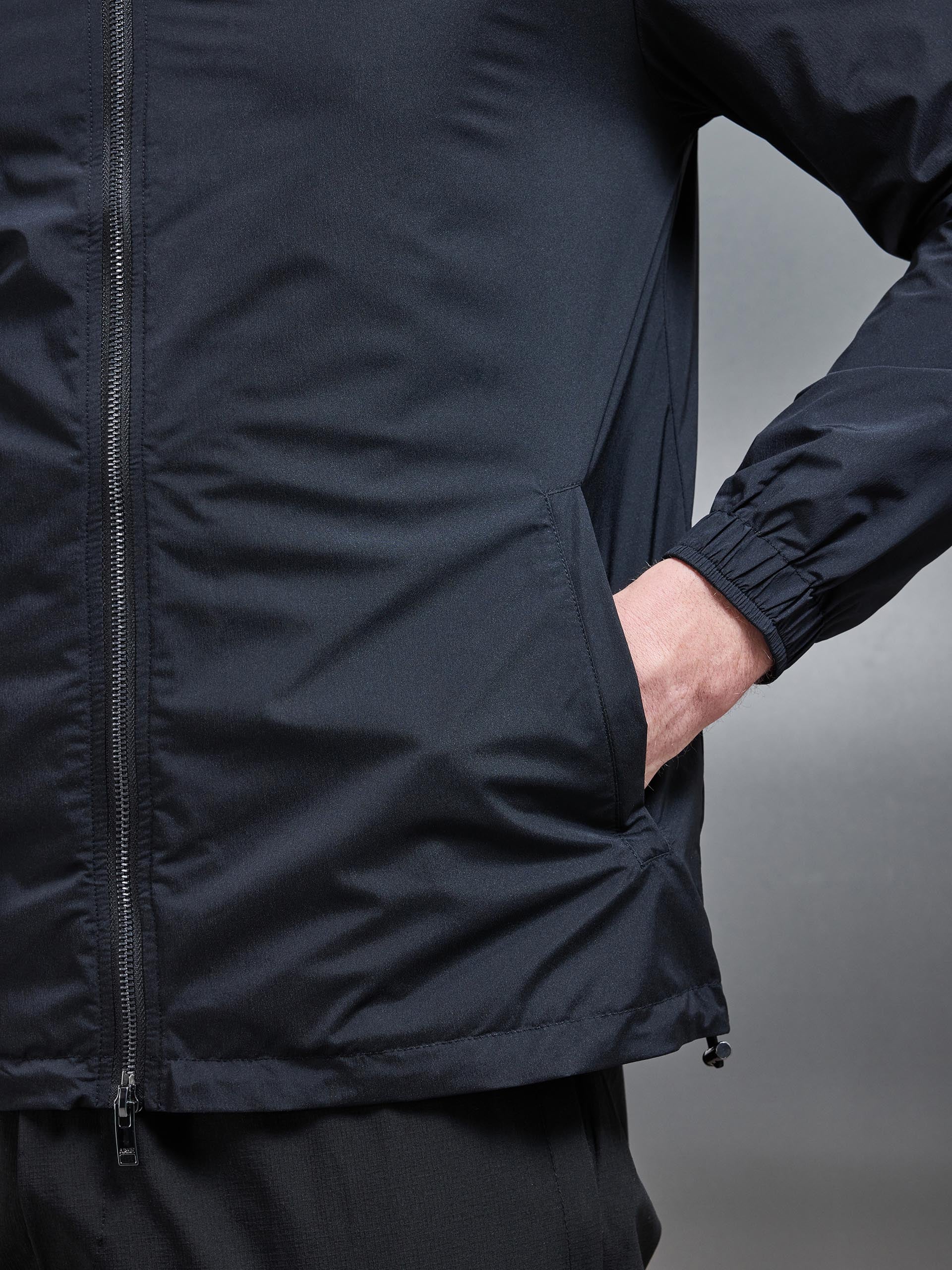 Smart Utility Shell Windbreaker in Black