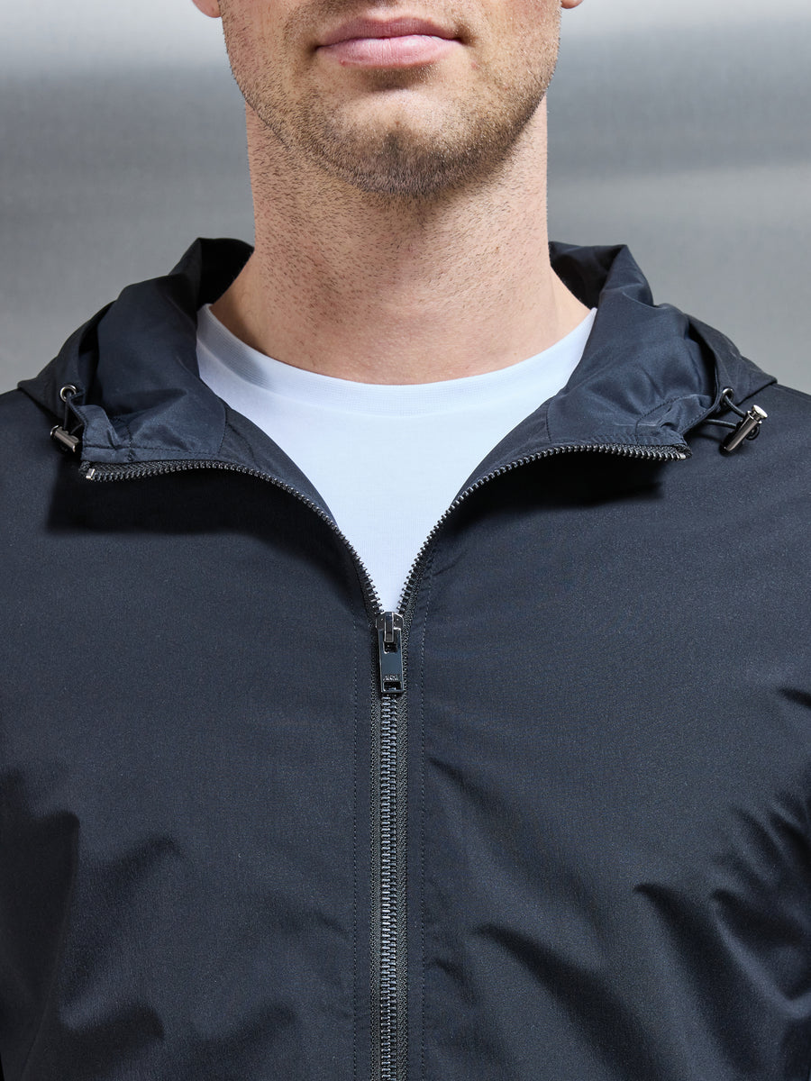 Utility Shell Windbreaker in Black