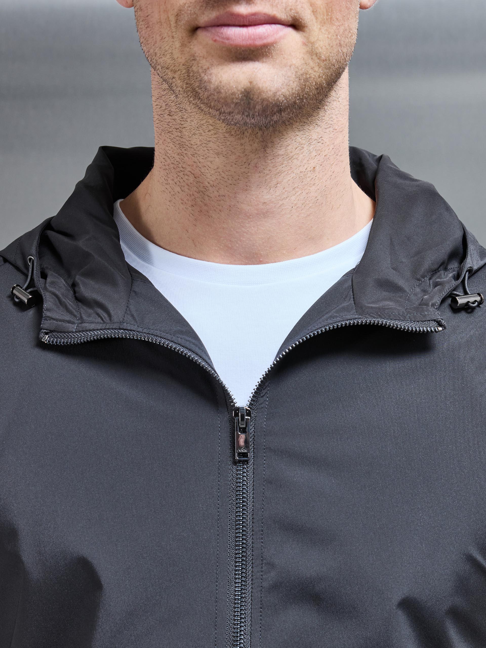 Smart Utility Shell Windbreaker in Grey