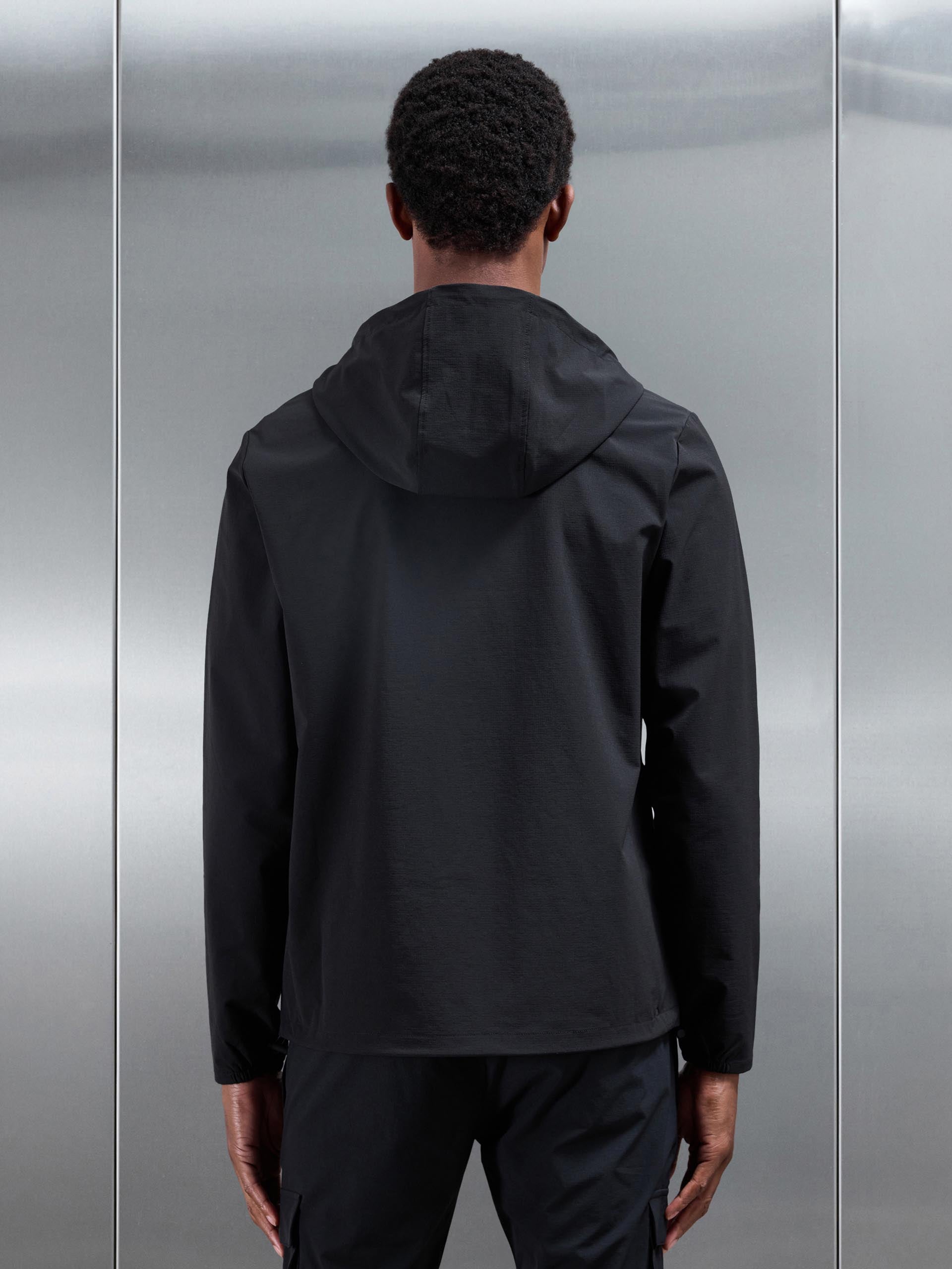 Utility Cargo Windbreaker in Black