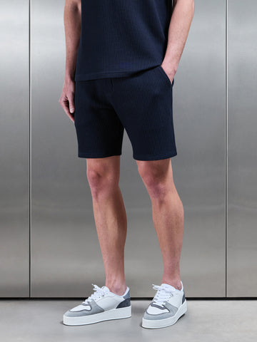 Waffle Relaxed Short in Navy