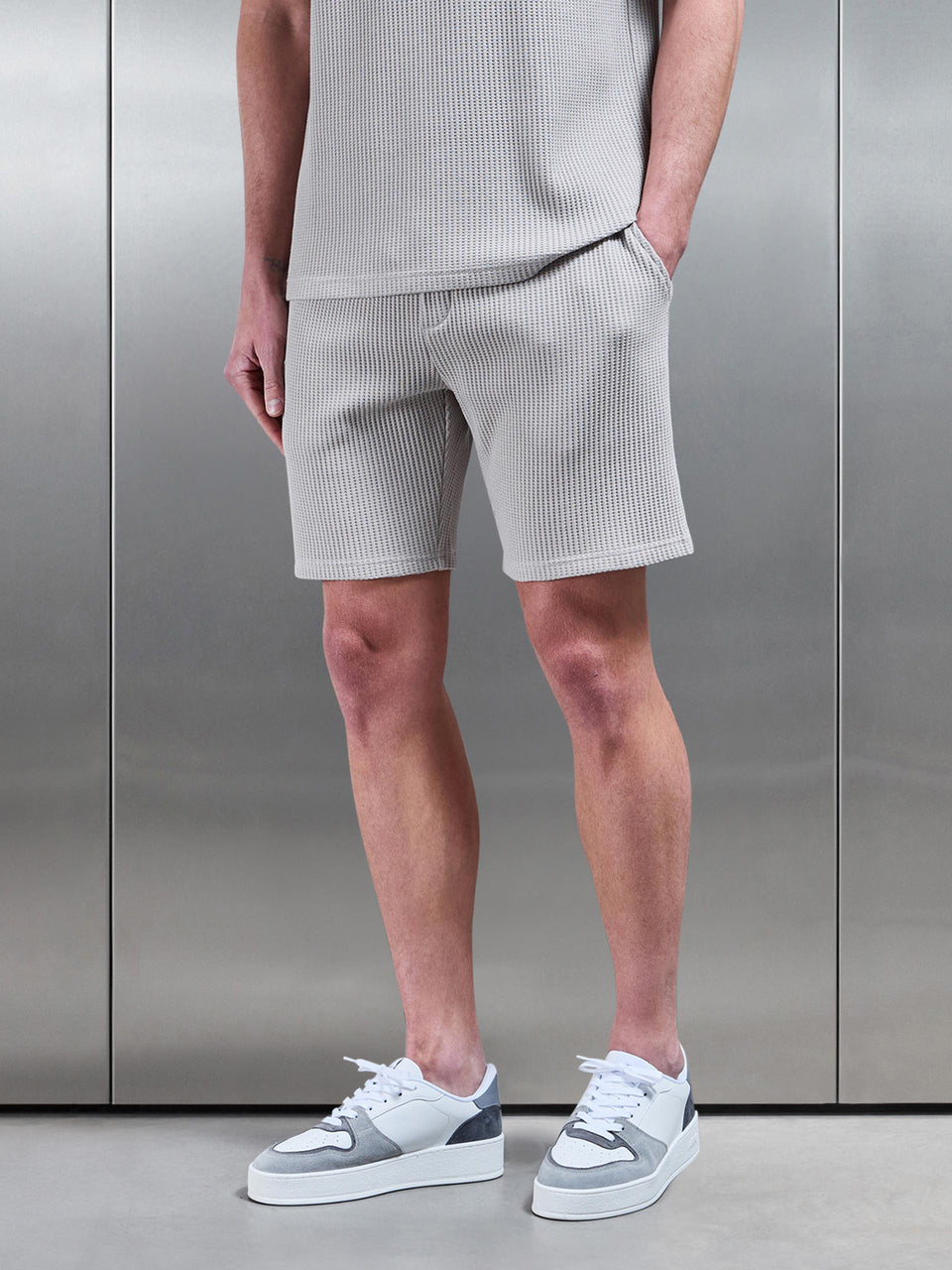 Waffle Relaxed Short in Stone
