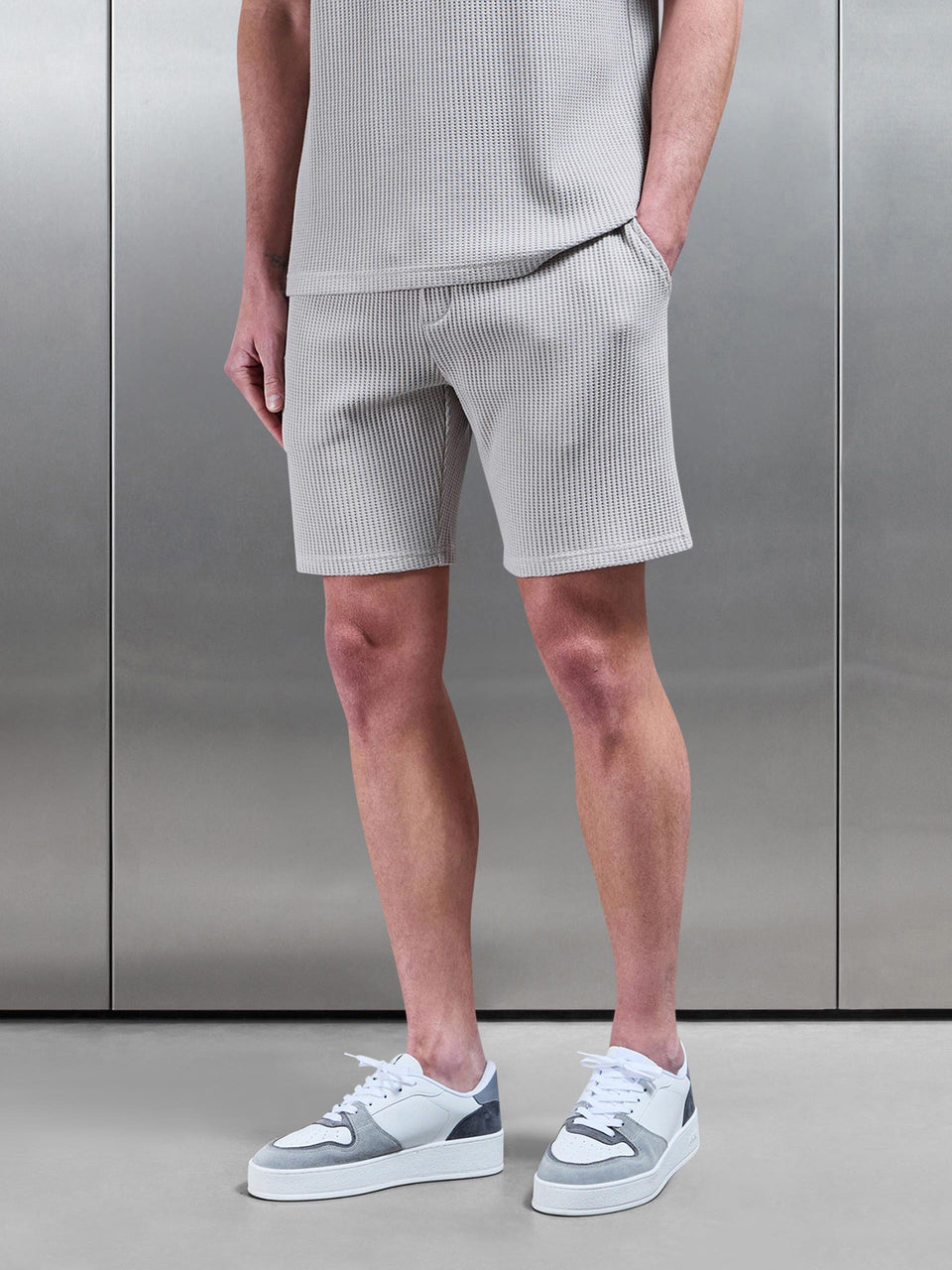 Waffle Relaxed Short in Stone
