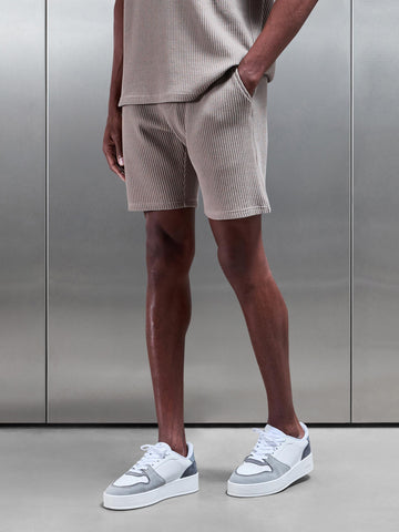 Waffle Relaxed Short in Taupe