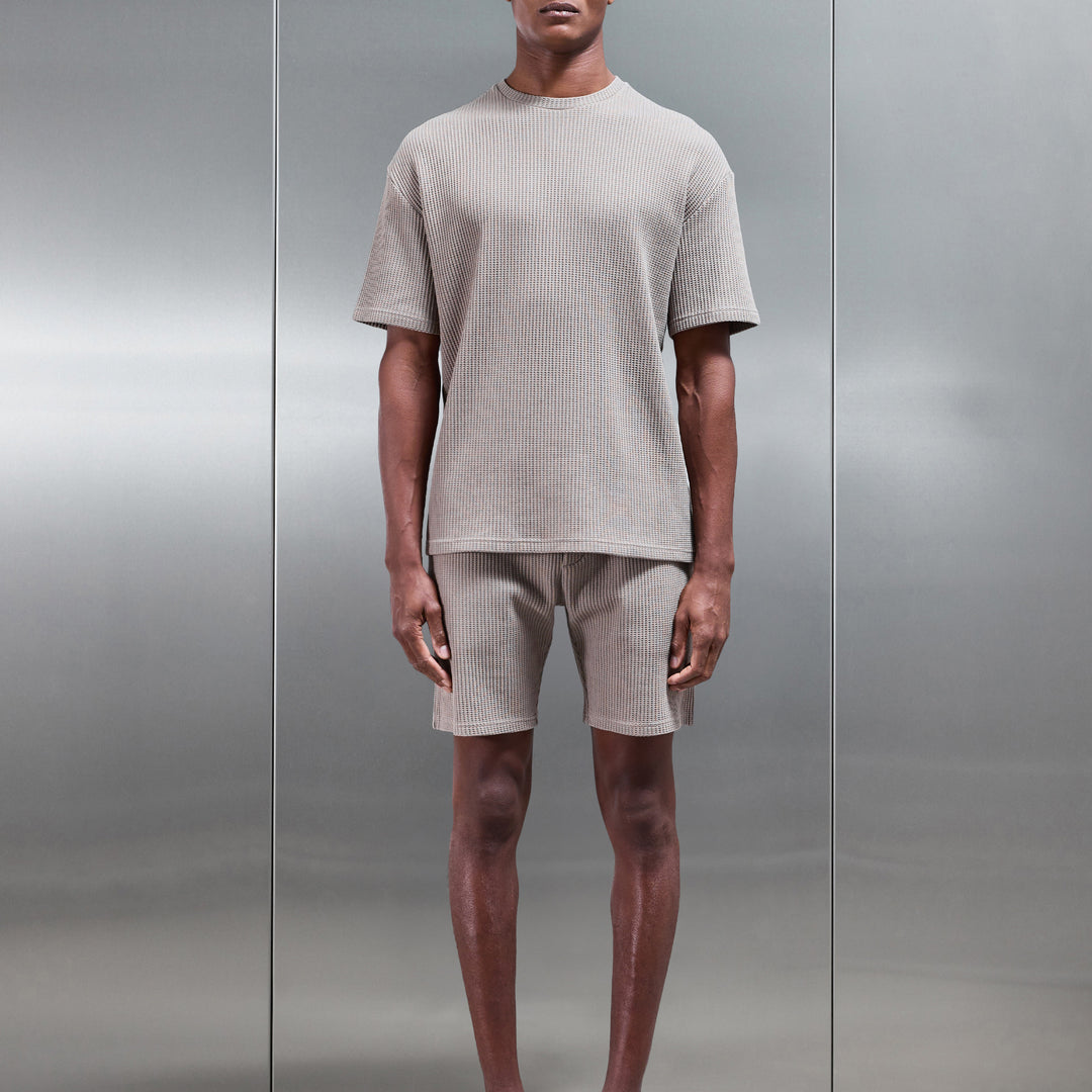 Waffle Relaxed Short in Taupe