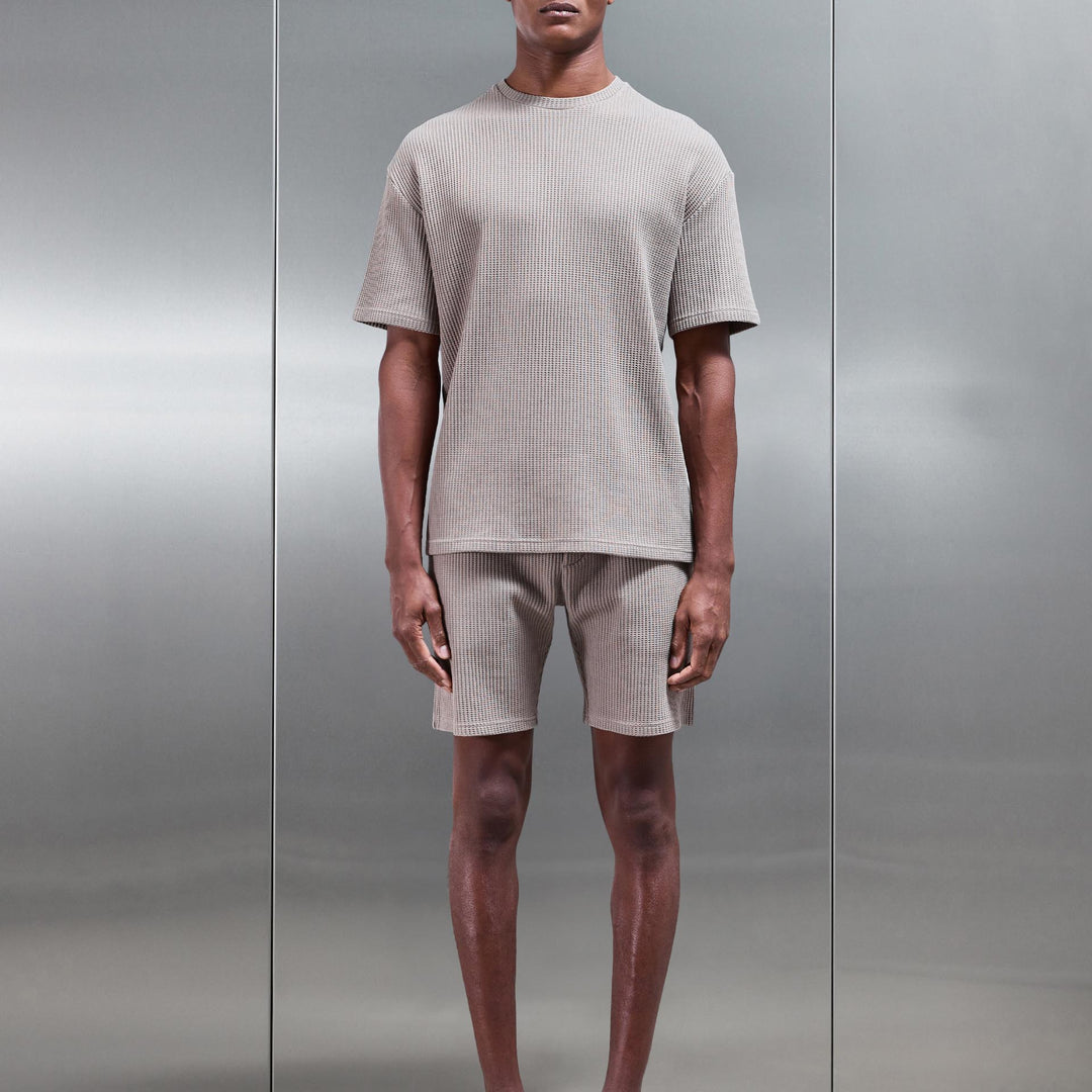 Waffle Relaxed Short in Taupe