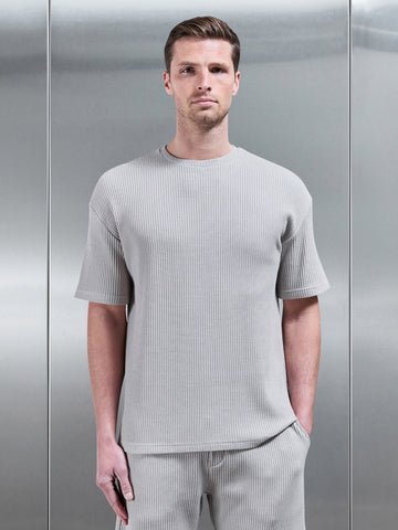 Waffle Relaxed T-Shirt in Stone