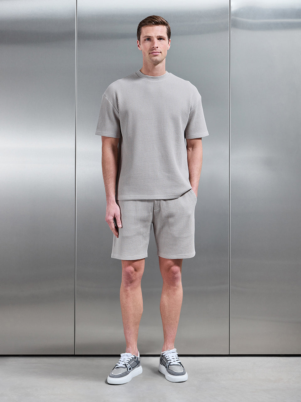 Waffle Relaxed Short in Stone