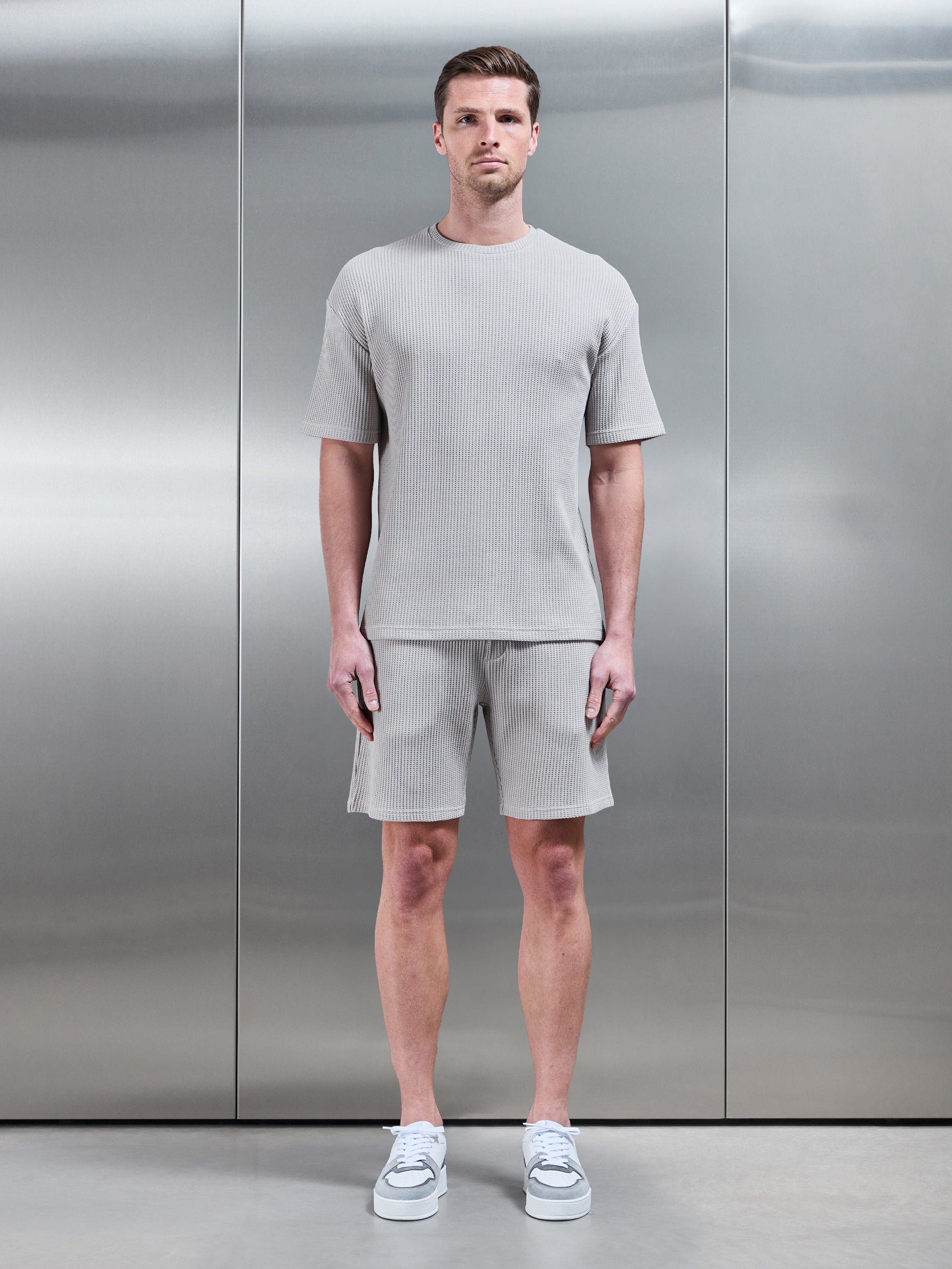 Waffle Relaxed T-Shirt in Stone
