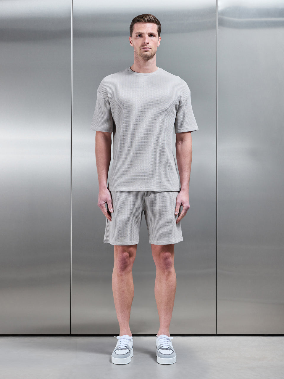 Waffle Relaxed T-Shirt in Stone