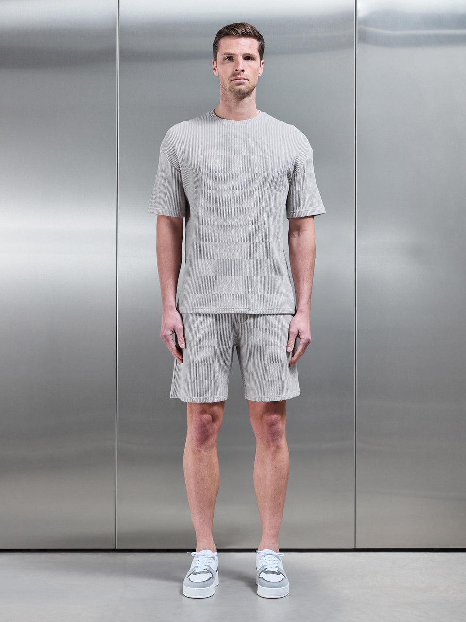 Waffle Relaxed T-Shirt in Stone