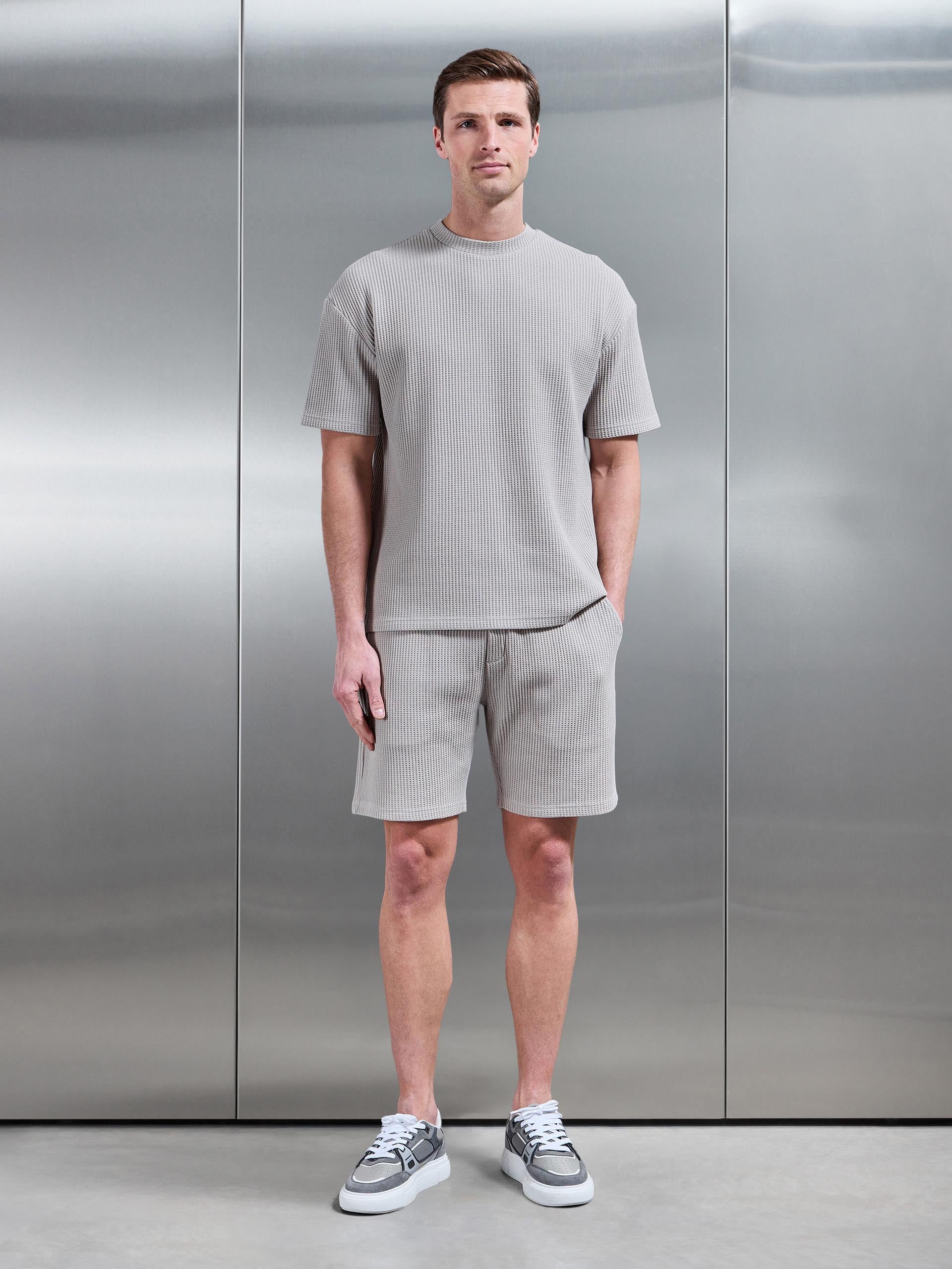 Waffle Relaxed T-Shirt in Stone