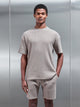 Waffle Relaxed T-Shirt in Taupe