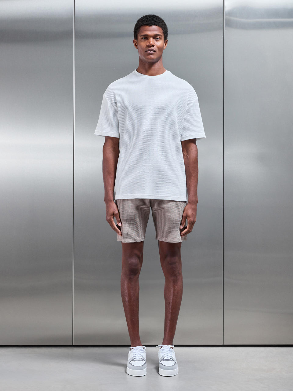 Waffle Relaxed T-Shirt in White