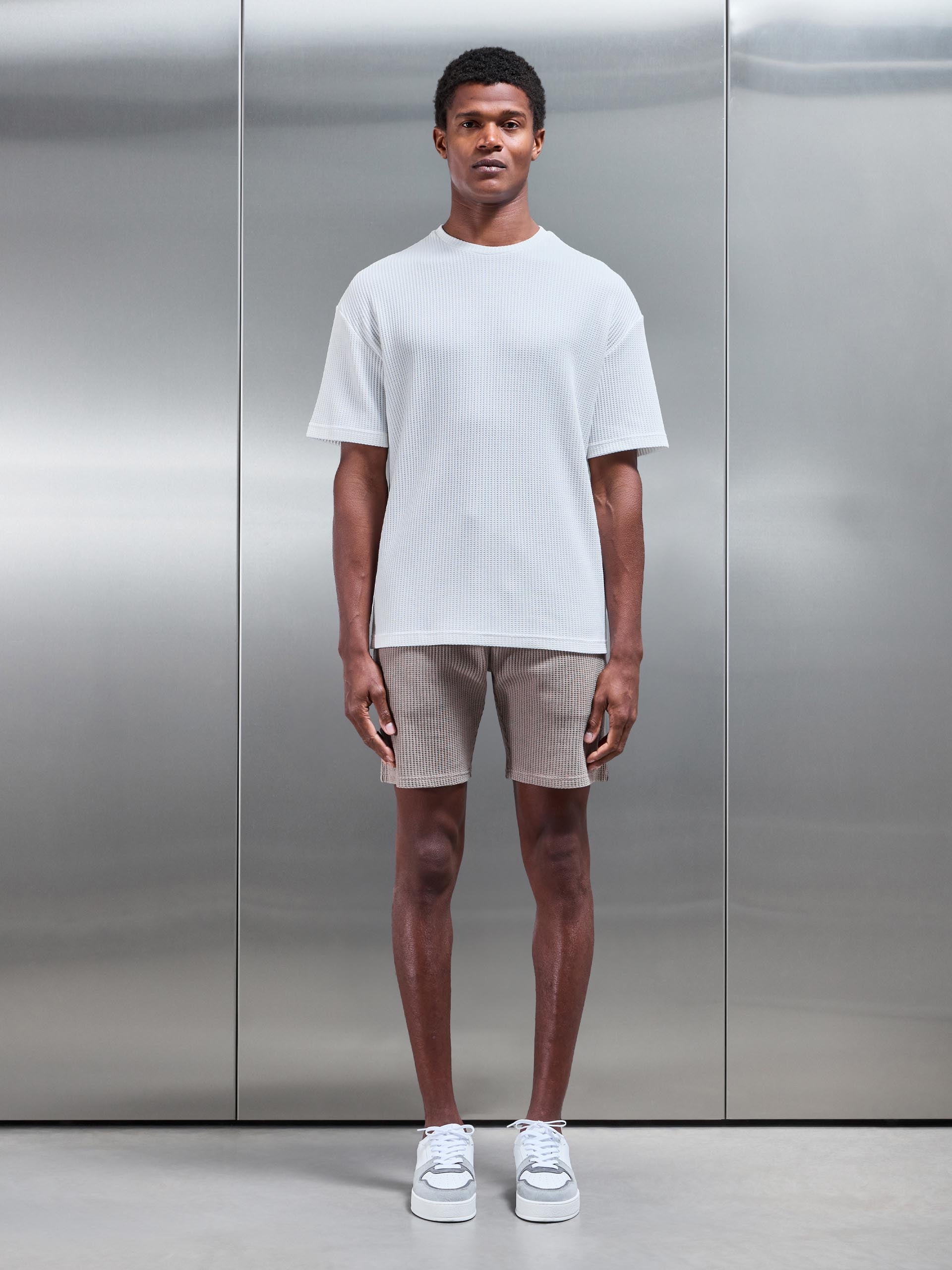 Waffle Relaxed T-Shirt in White