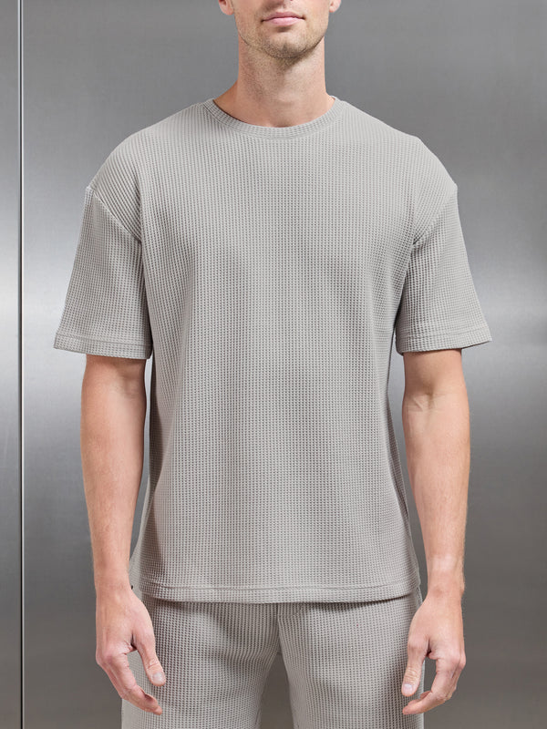 Waffle Relaxed T-Shirt in Stone