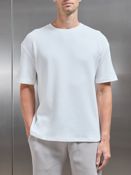 Waffle Relaxed T-Shirt in White