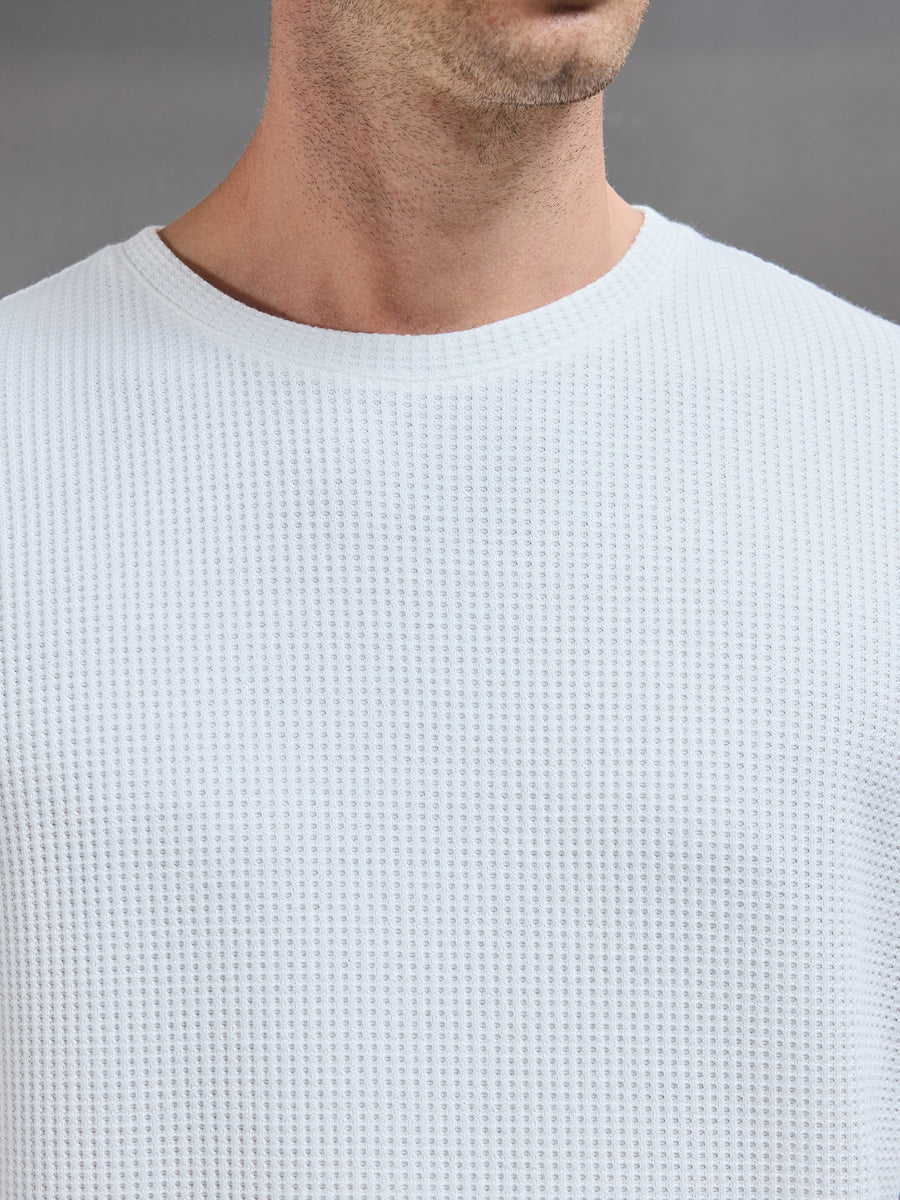 Waffle Relaxed T-Shirt in White