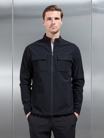 Water Repellent Cargo Jacket in Black