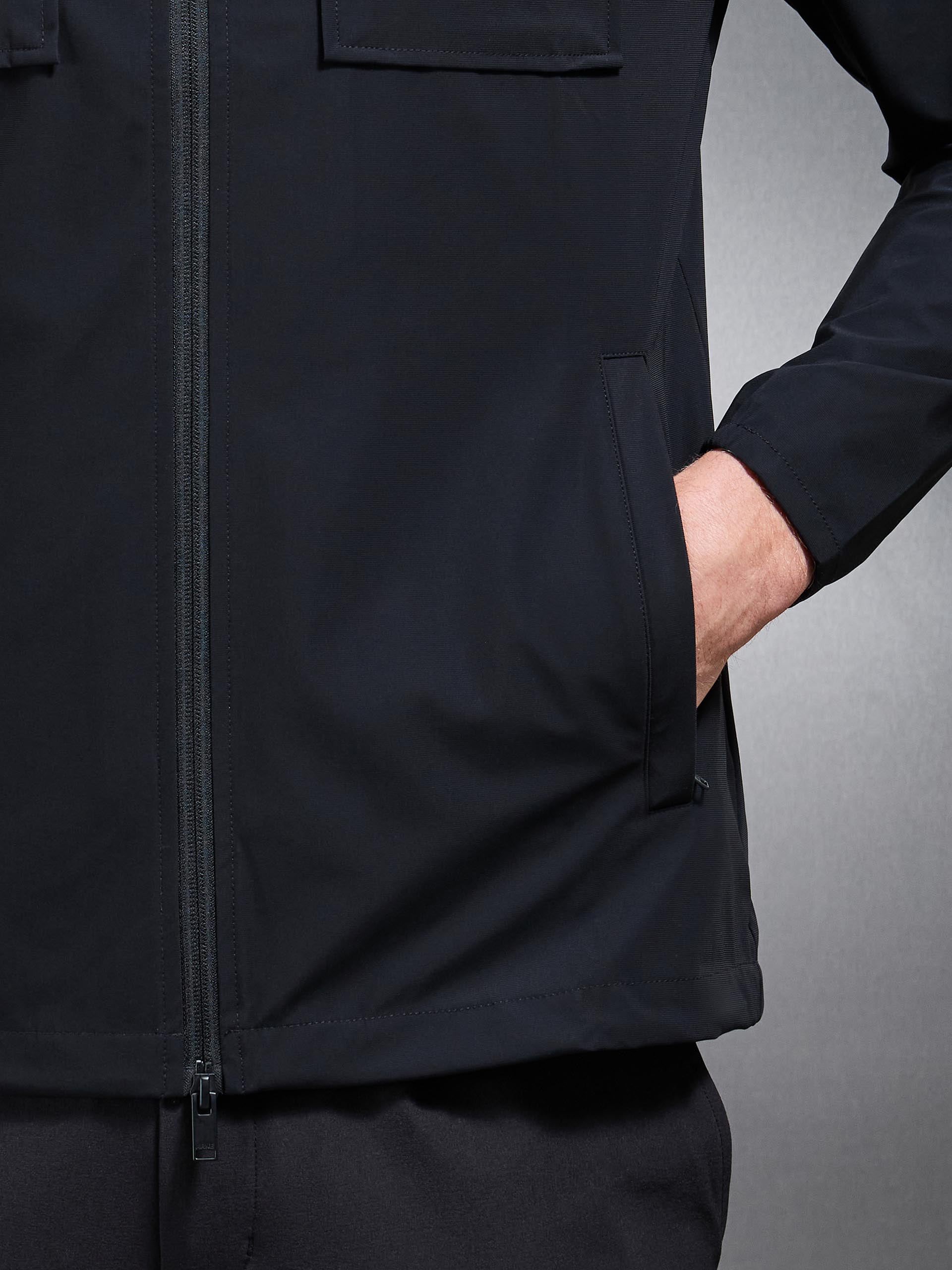 Water Repellent Cargo Jacket in Black