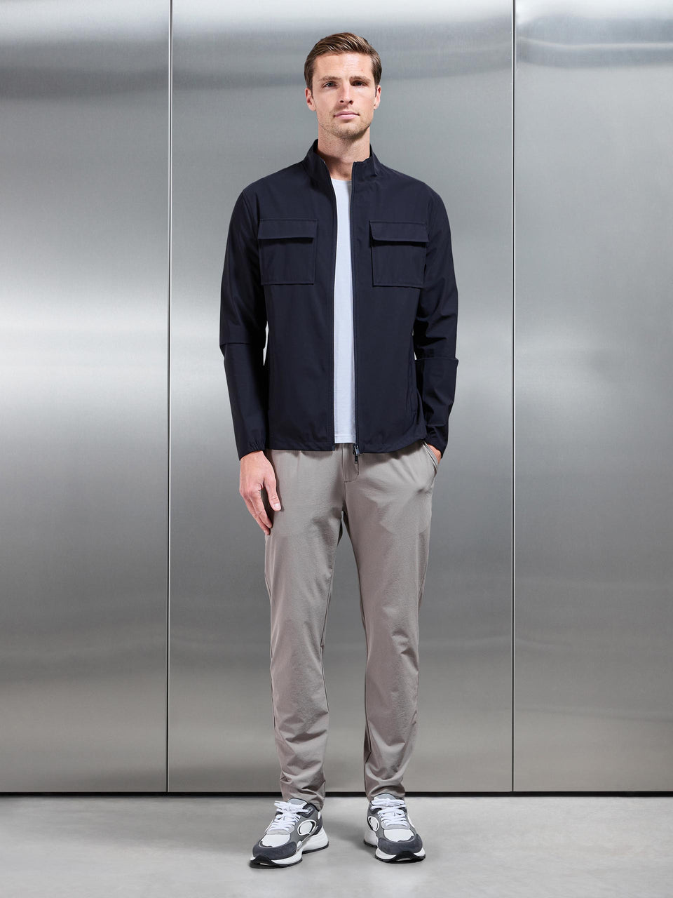 Water Repellent Cargo Jacket in Navy