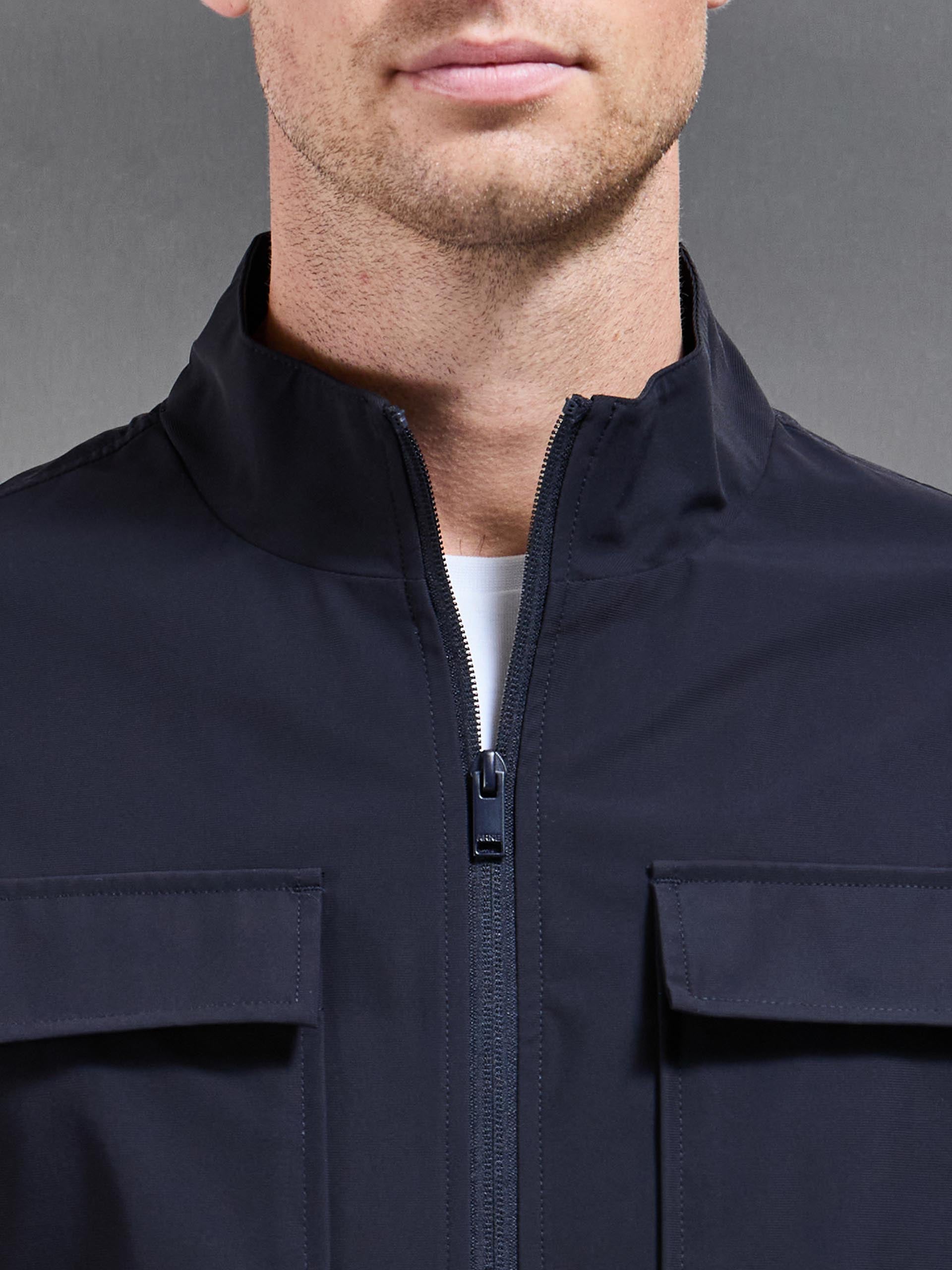 Water Repellent Cargo Jacket in Navy