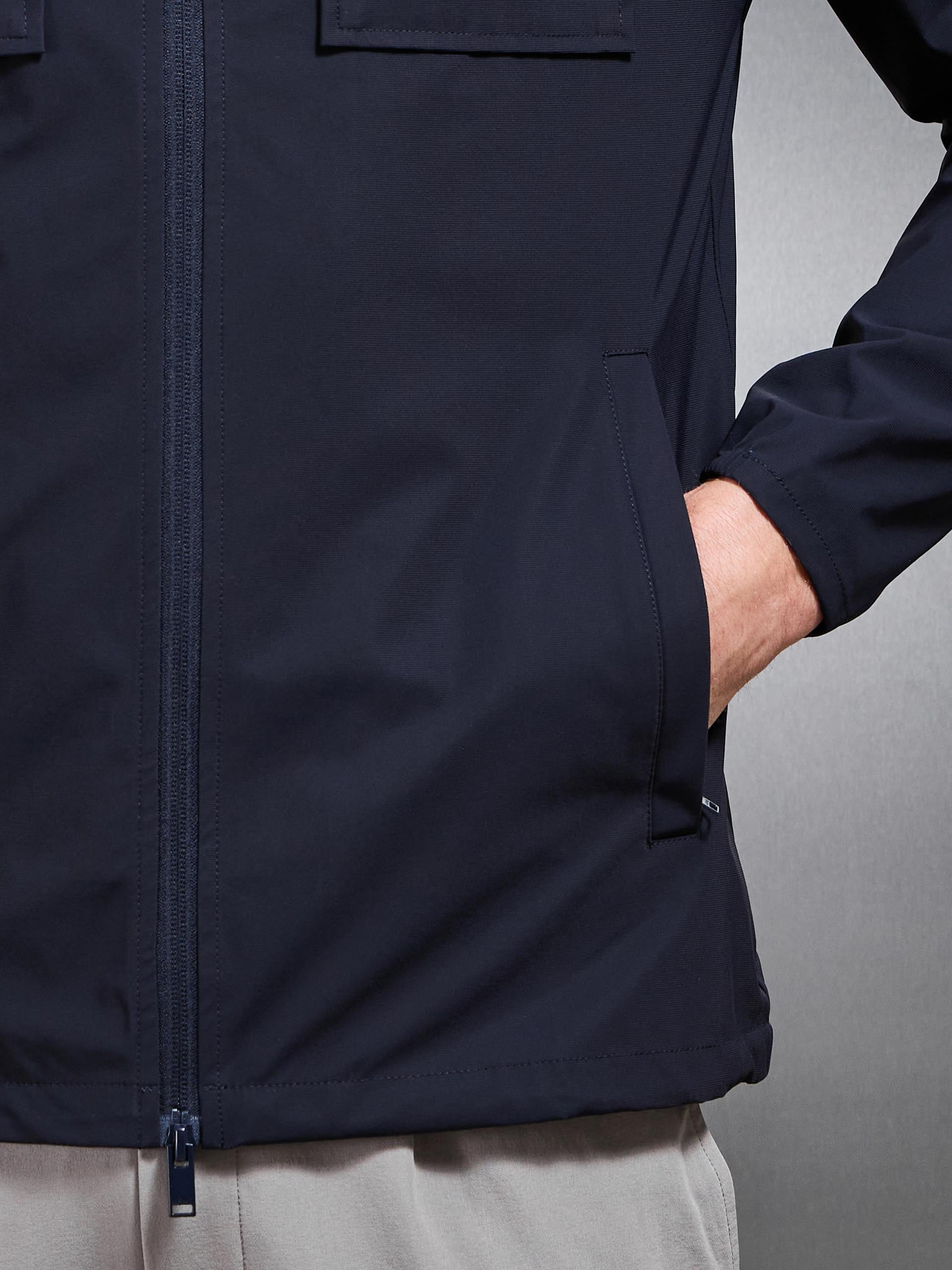 Water Repellent Cargo Jacket in Navy