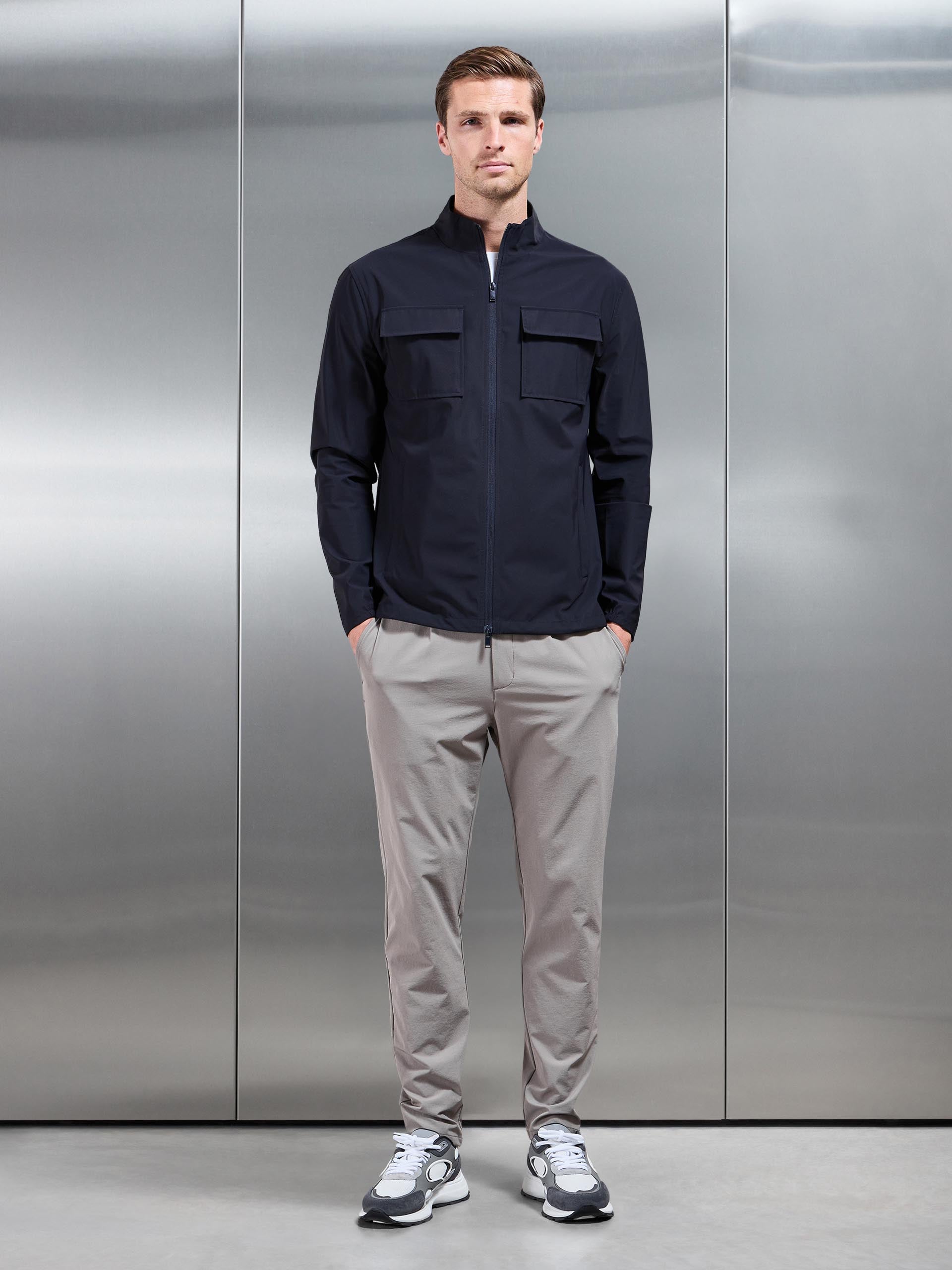 Water Repellent Cargo Jacket in Navy