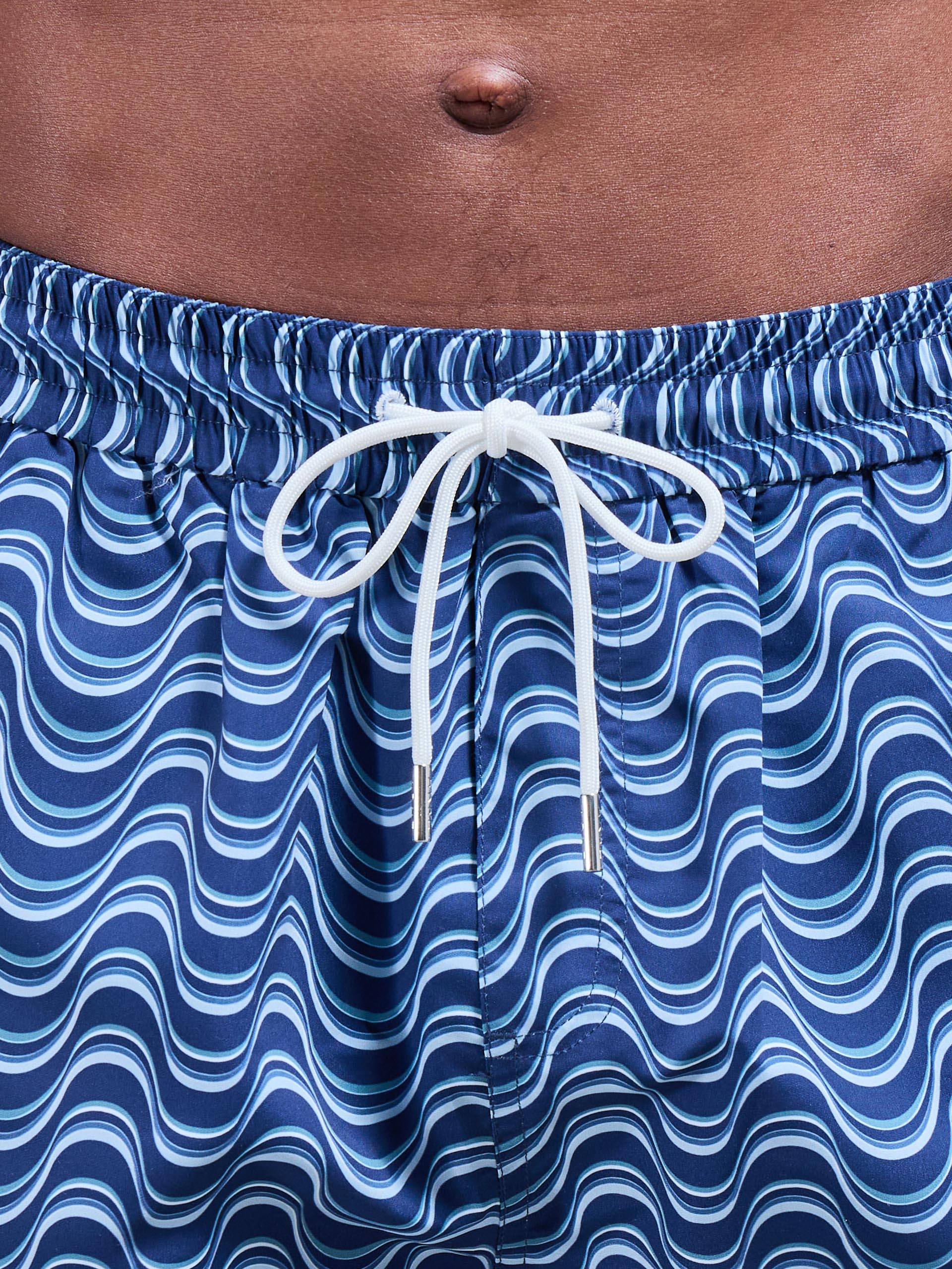 Wave Printed Swim in Navy