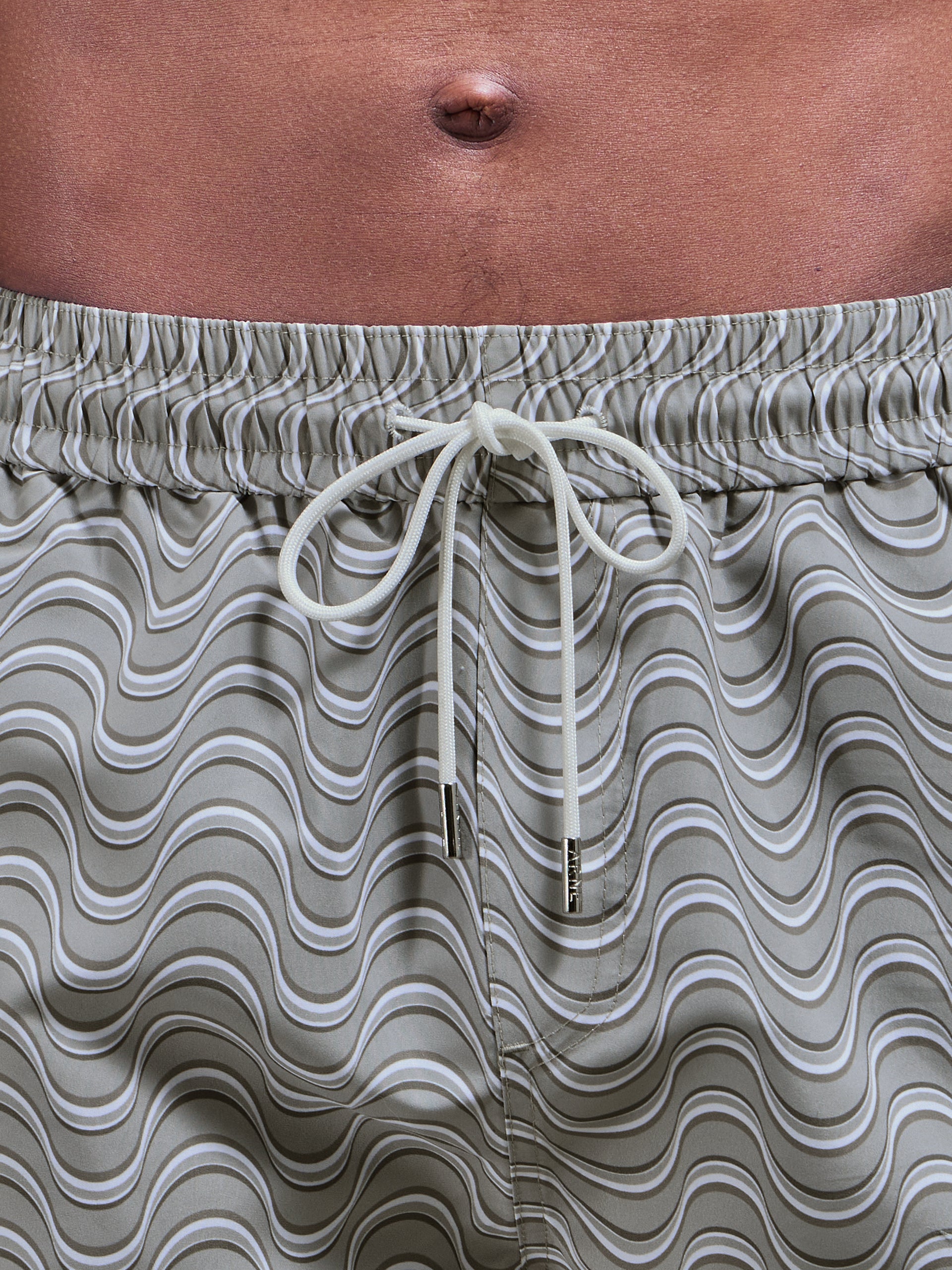 Wave Printed Swim in Stone