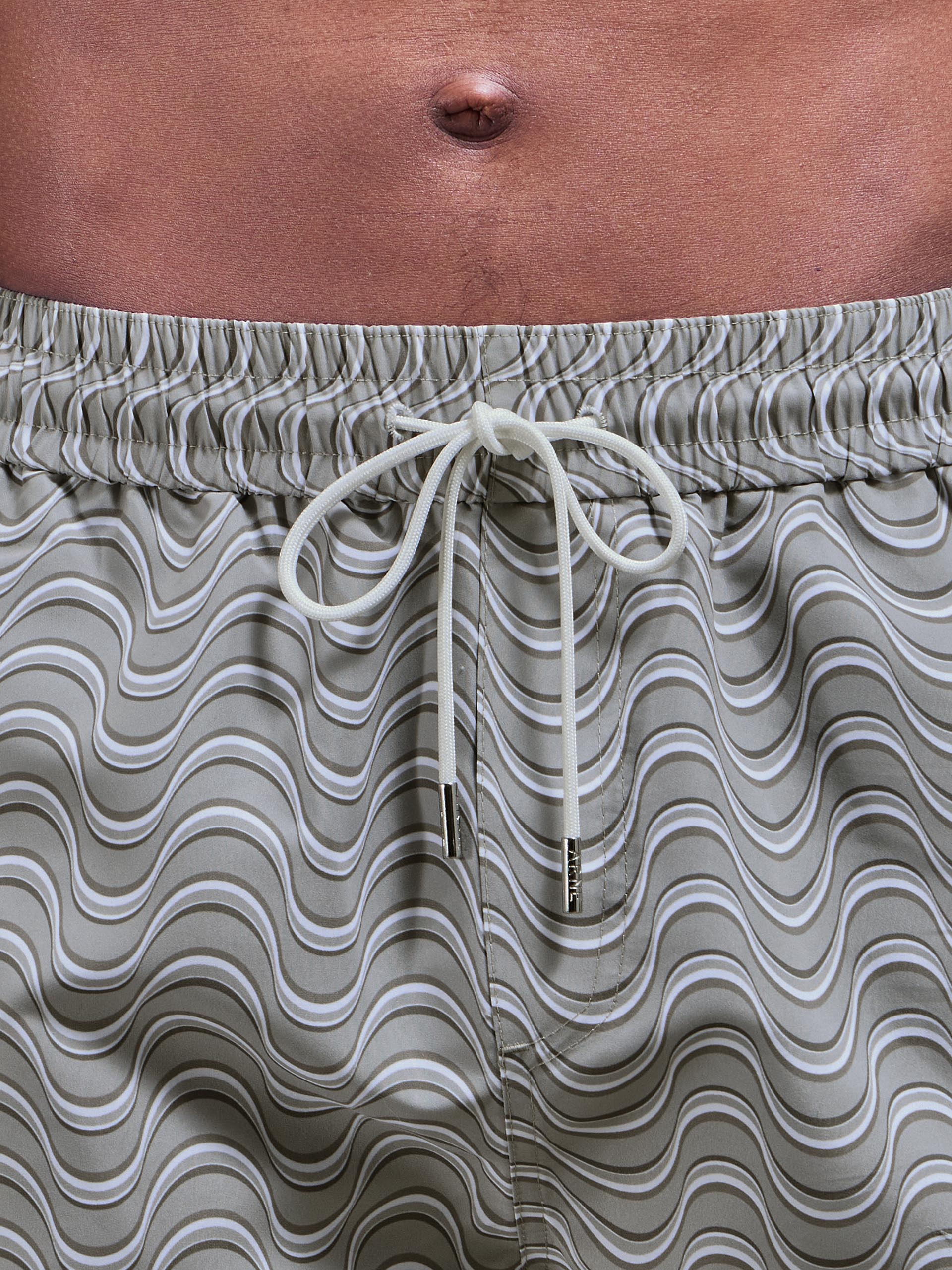 Wave Printed Swim in Stone