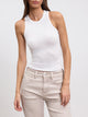 Womens Cotton Jersey Racer Vest in White