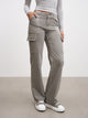 Womens Mid Rise Cargo Pant in Grey