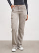 Womens Mid Rise Cargo Pant in Stone