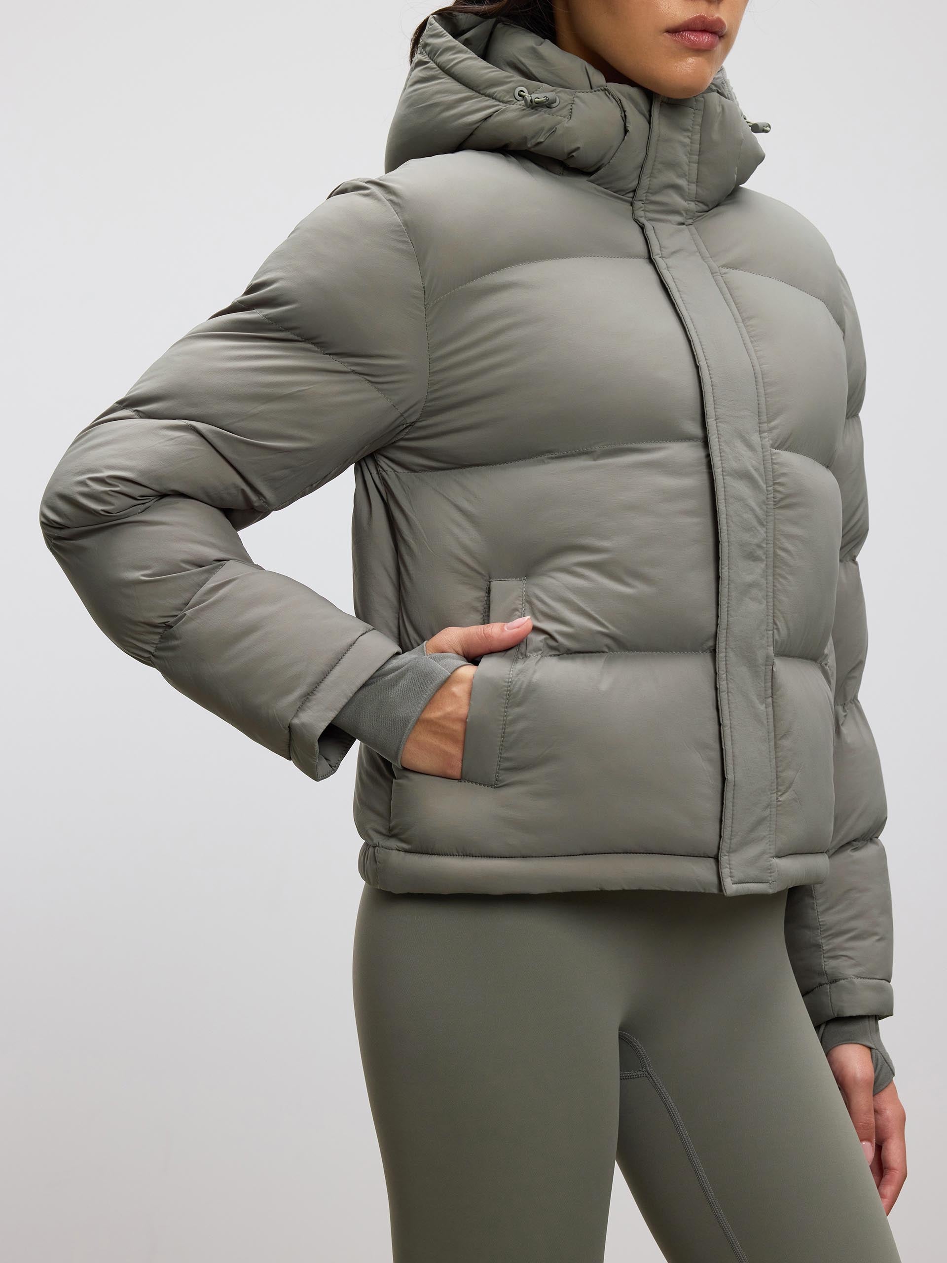 Womens Puffer Jacket in Sage